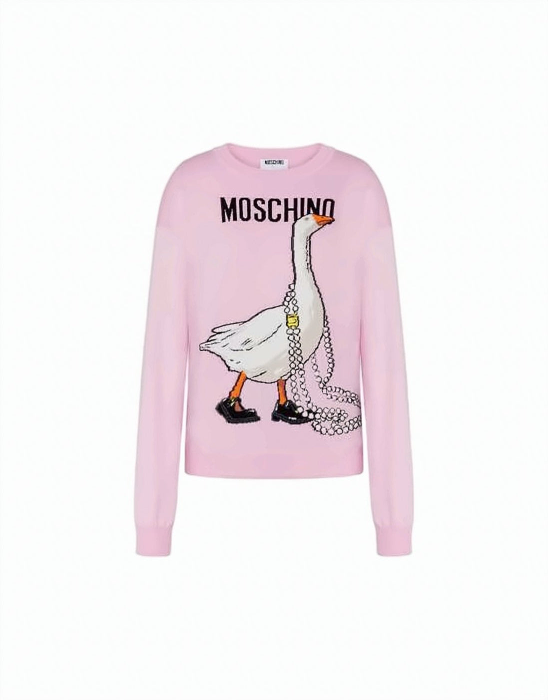 Playful Pink Goose Graphic Moschino Sweater