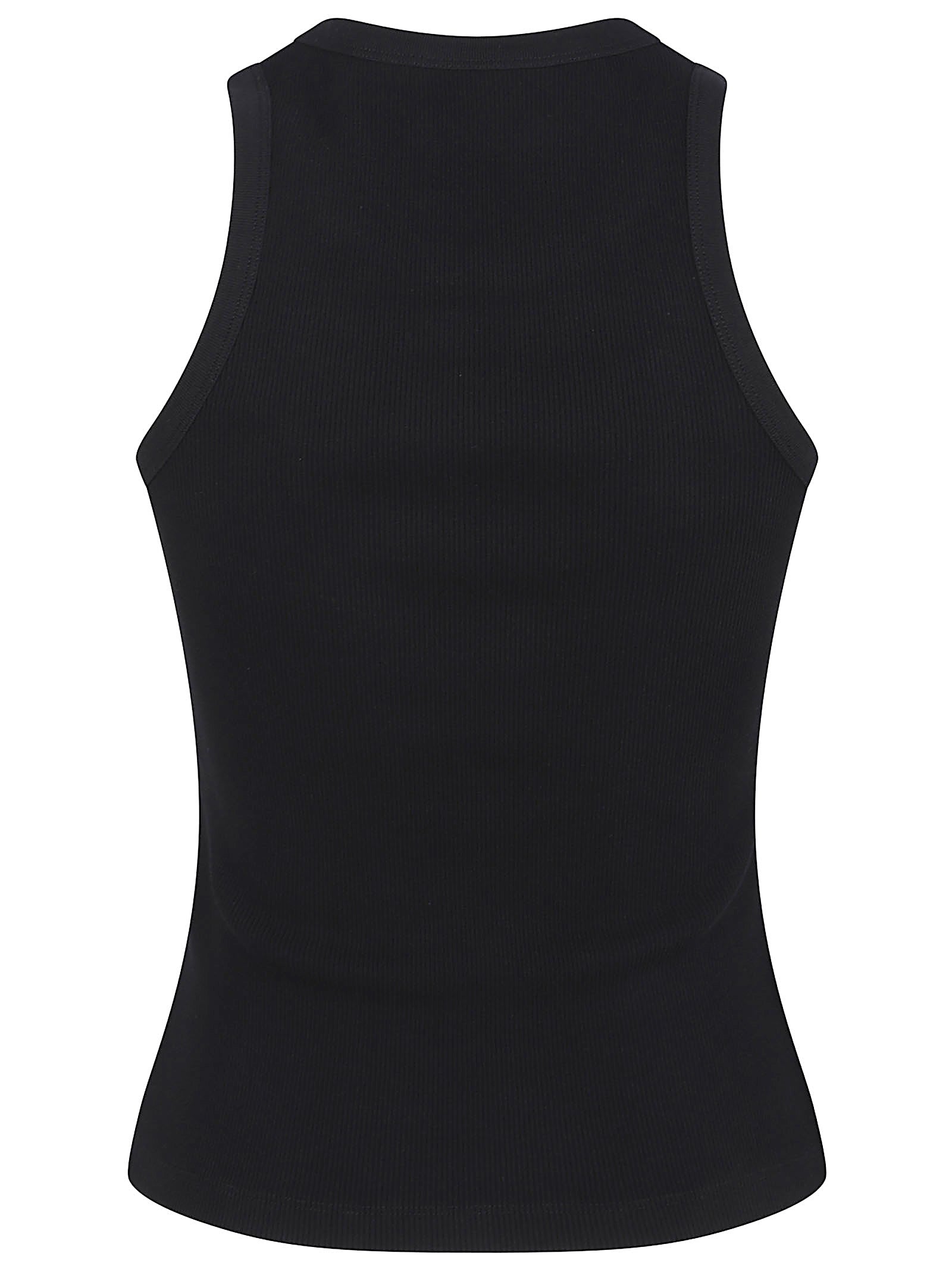 Fitted Black Ribbed Tank