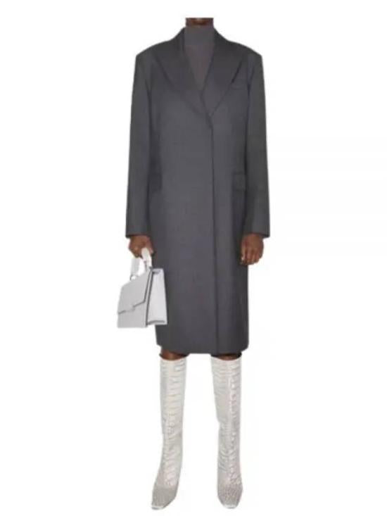 Straight Silhouette Coat With Notched Lapel And Minimalist Design