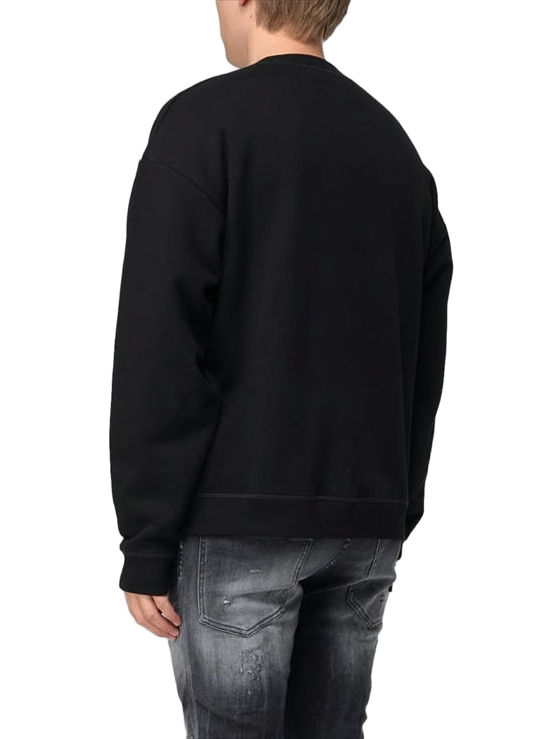 Long-Sleeve T-Shirt with Metallic Lettering and Crew Neckline
