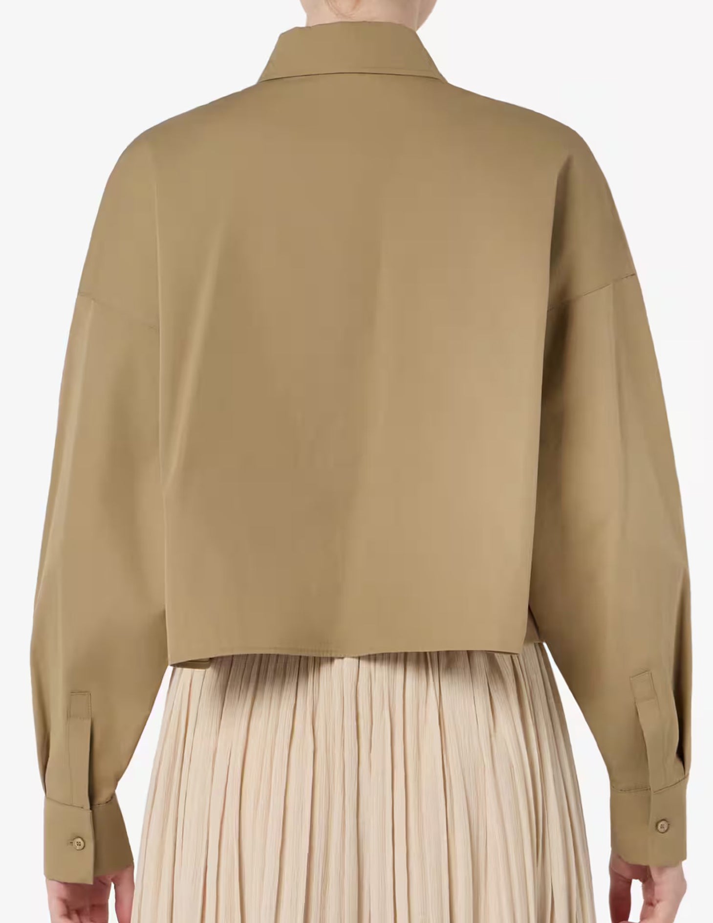 Cropped Brown Jacket with Classic Collar