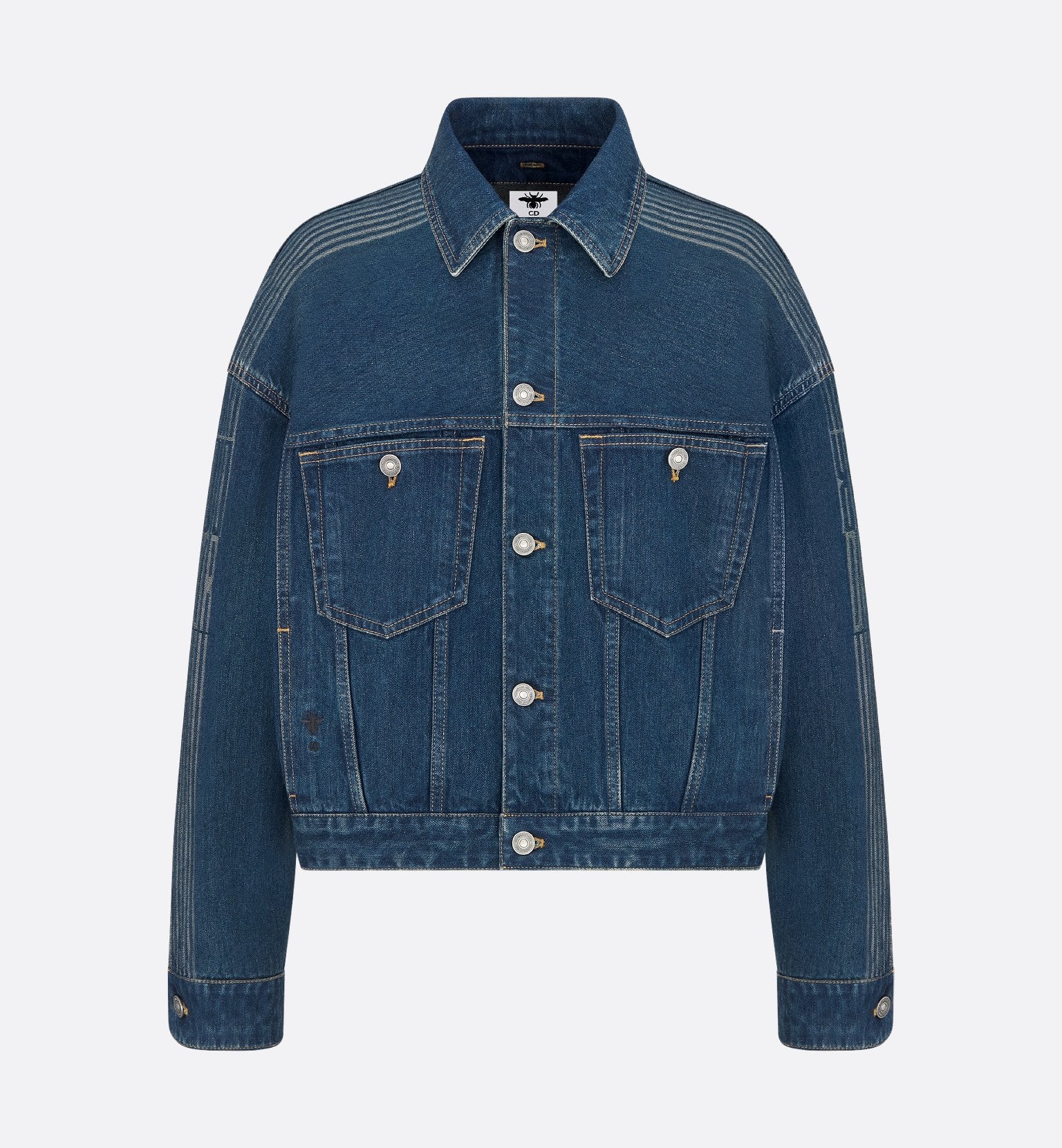 Cropped Denim White Sherpa Collar Jacket