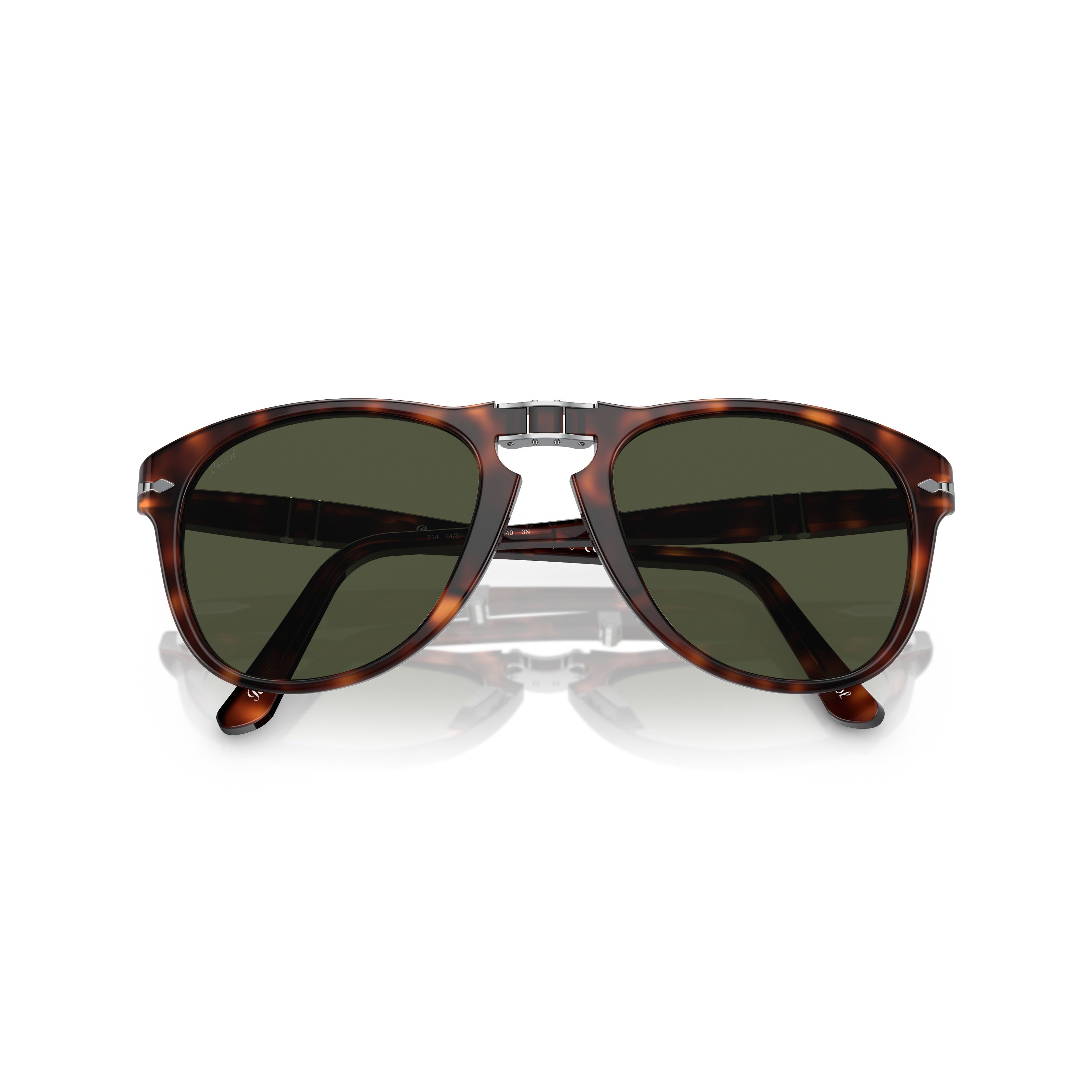 0po0714 Rounded Tortoiseshell Acetate Sunglasses with Silver Accents
