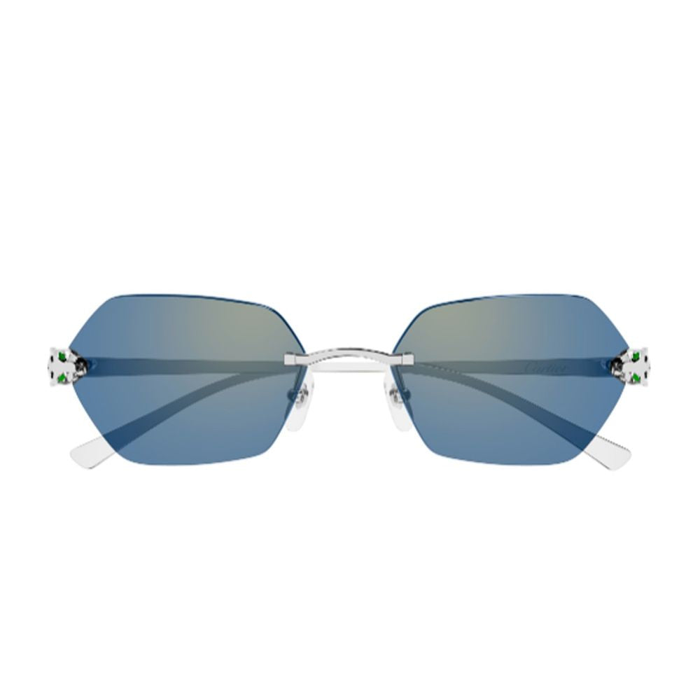 Geometric Rimless Sunglasses With Panthère Details