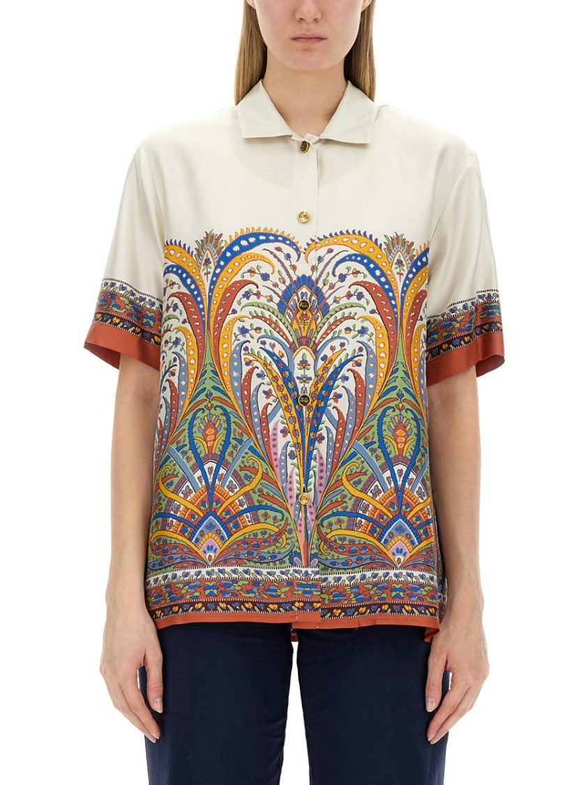 Vibrant Printed Silk Shirt