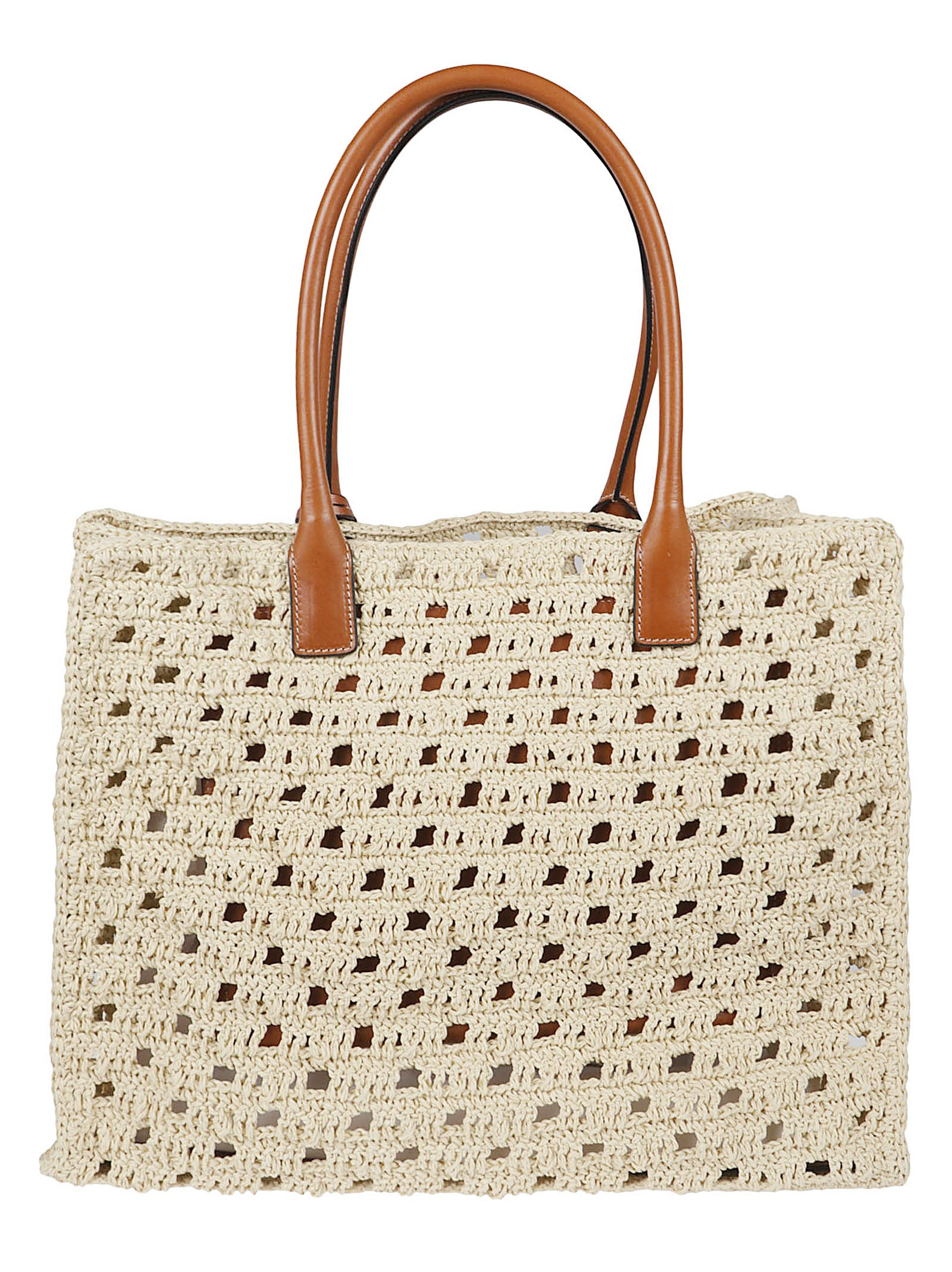 Textured Woven Bag With Gold Medusa Plaque