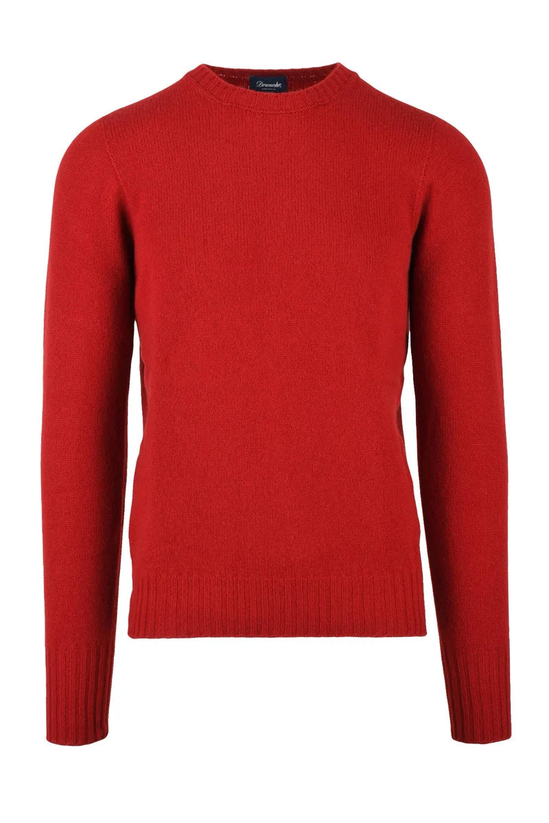Crew Neck Sweater Lambskin - Red