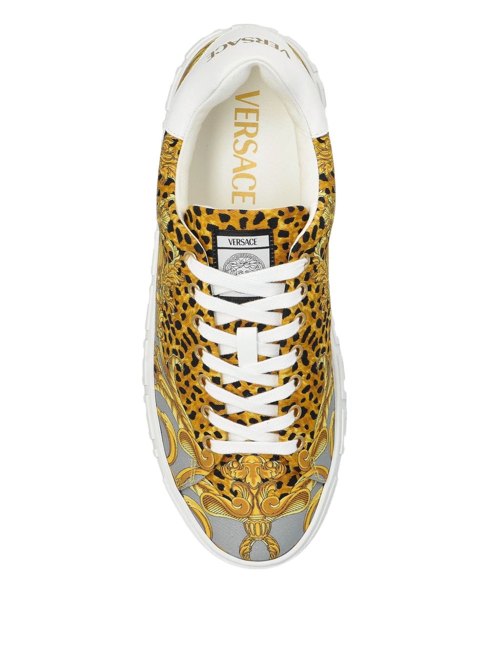 Gold-Tone Animal Print Baroque Sneakers