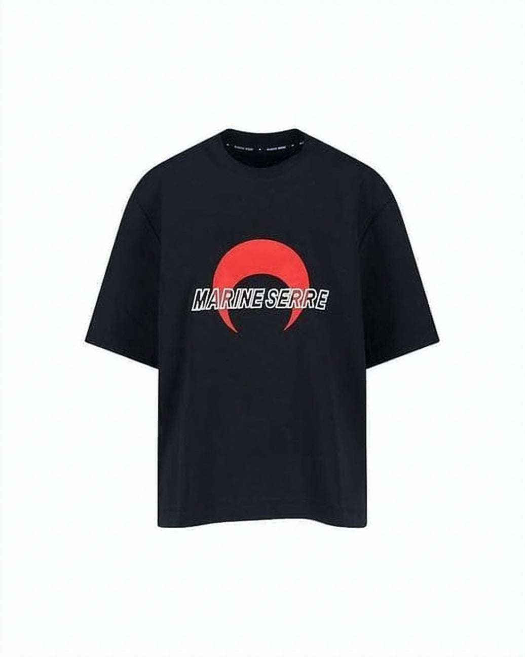 White Red Crescent Graphic Cotton T-Shirt