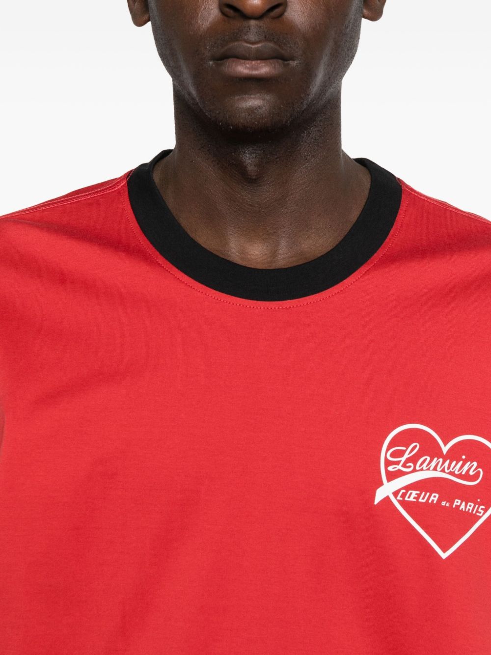 Long-Sleeved Cotton T-Shirt with Heart-Shaped Logo