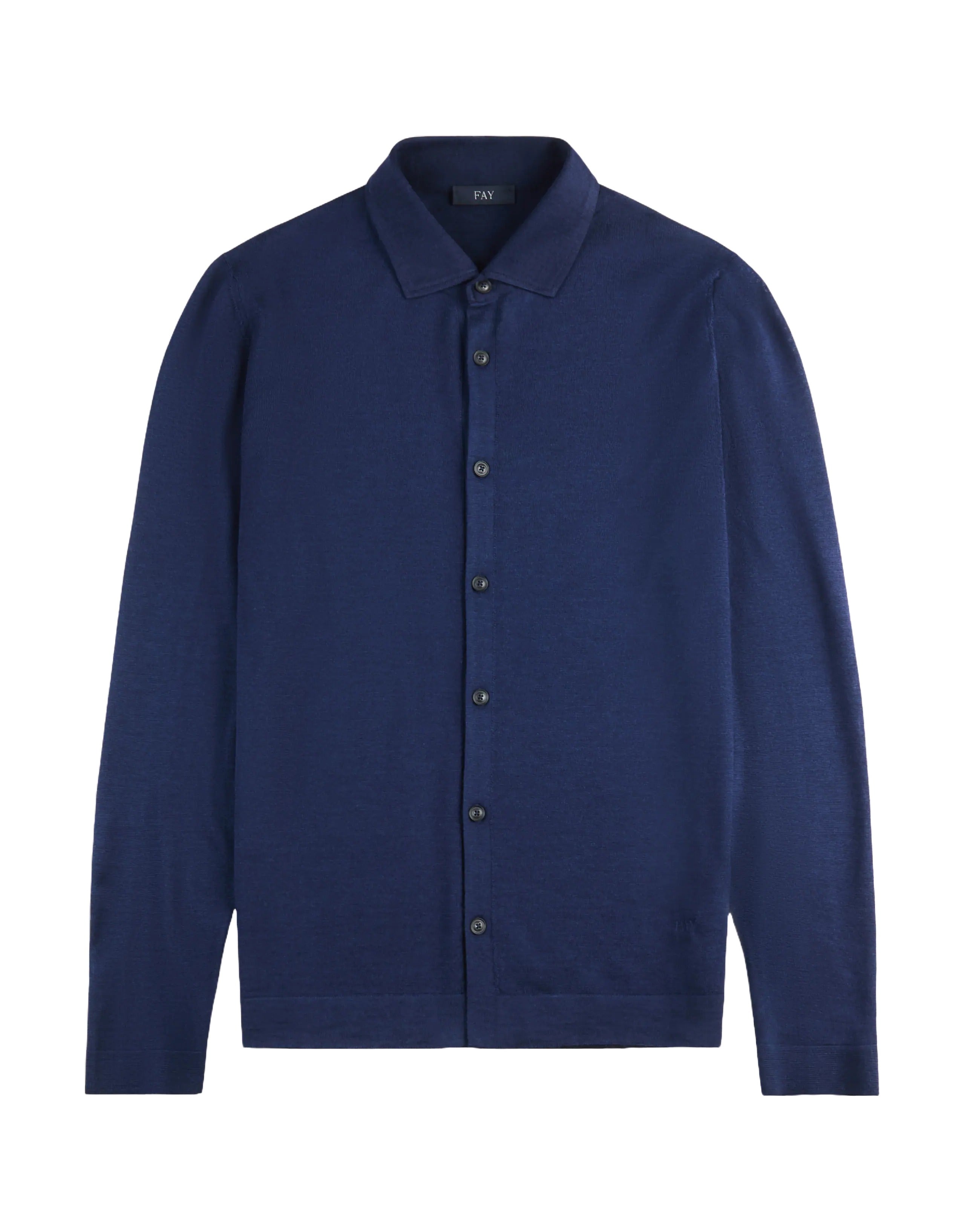 Exclusive Royal Blue Cardigan With Wool-Silk Blend