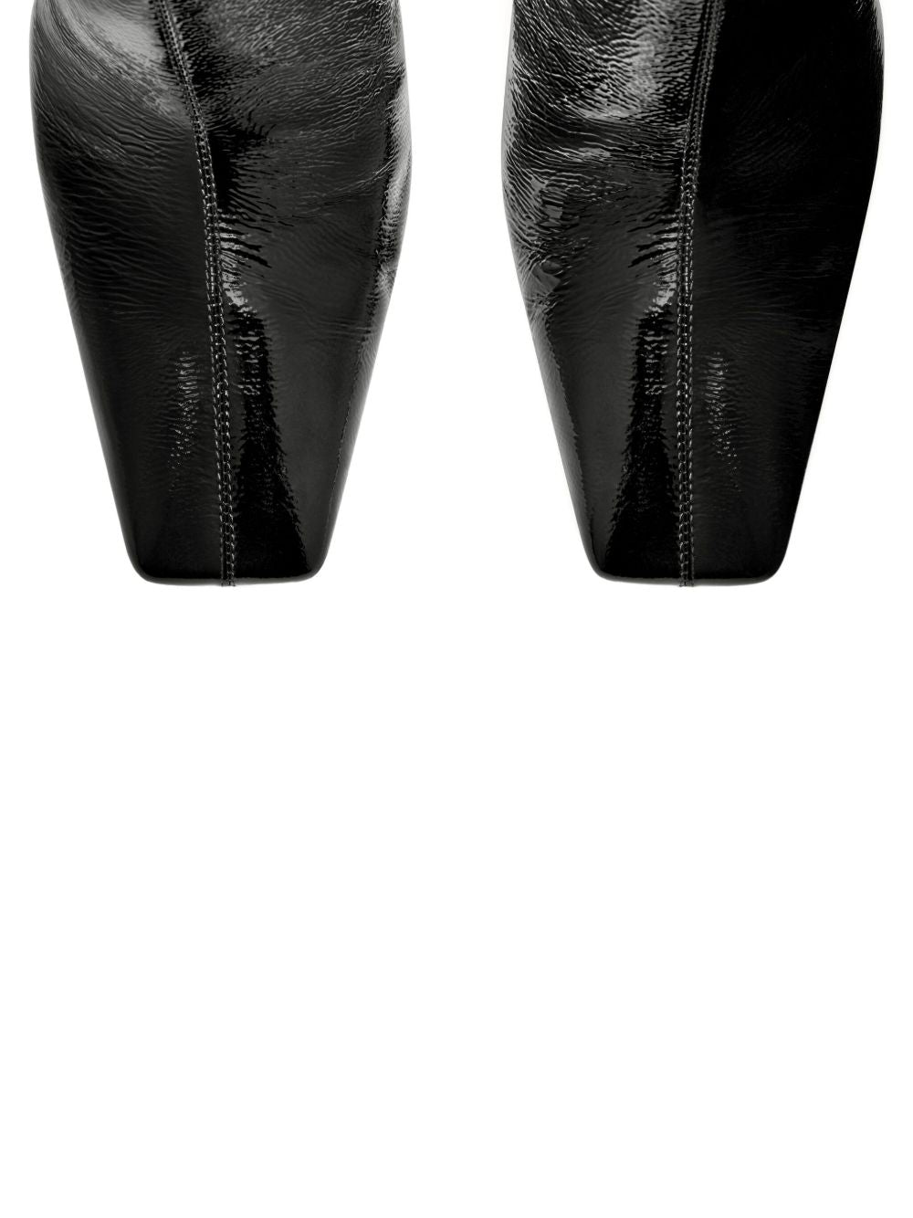 Pointed Toe Black Boots With Glossy Finish