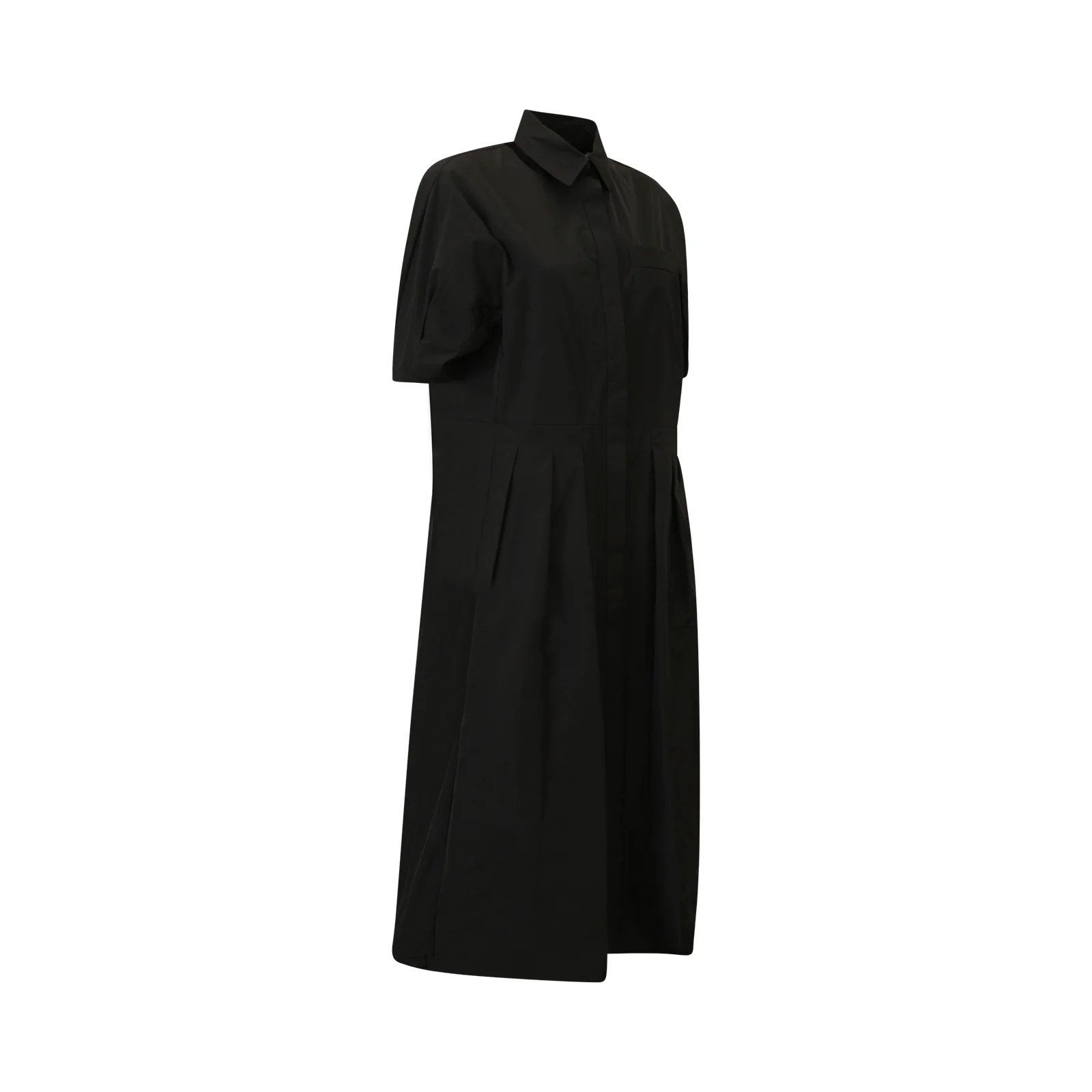 Cadmio Black Midi Dress With Classic Collar