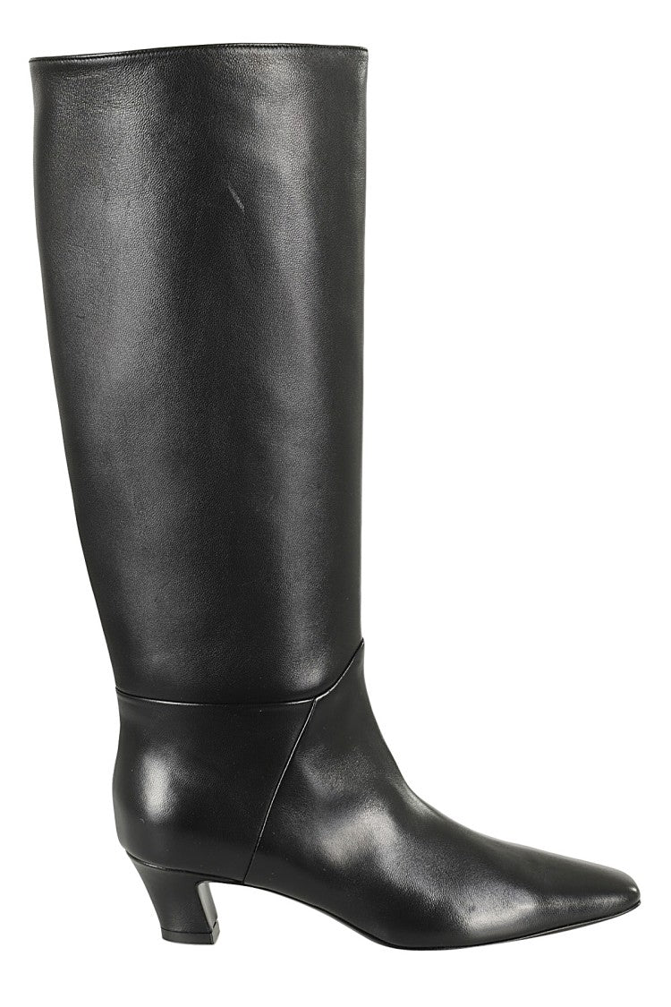 Knee-High Nappa Boots With Square Toe