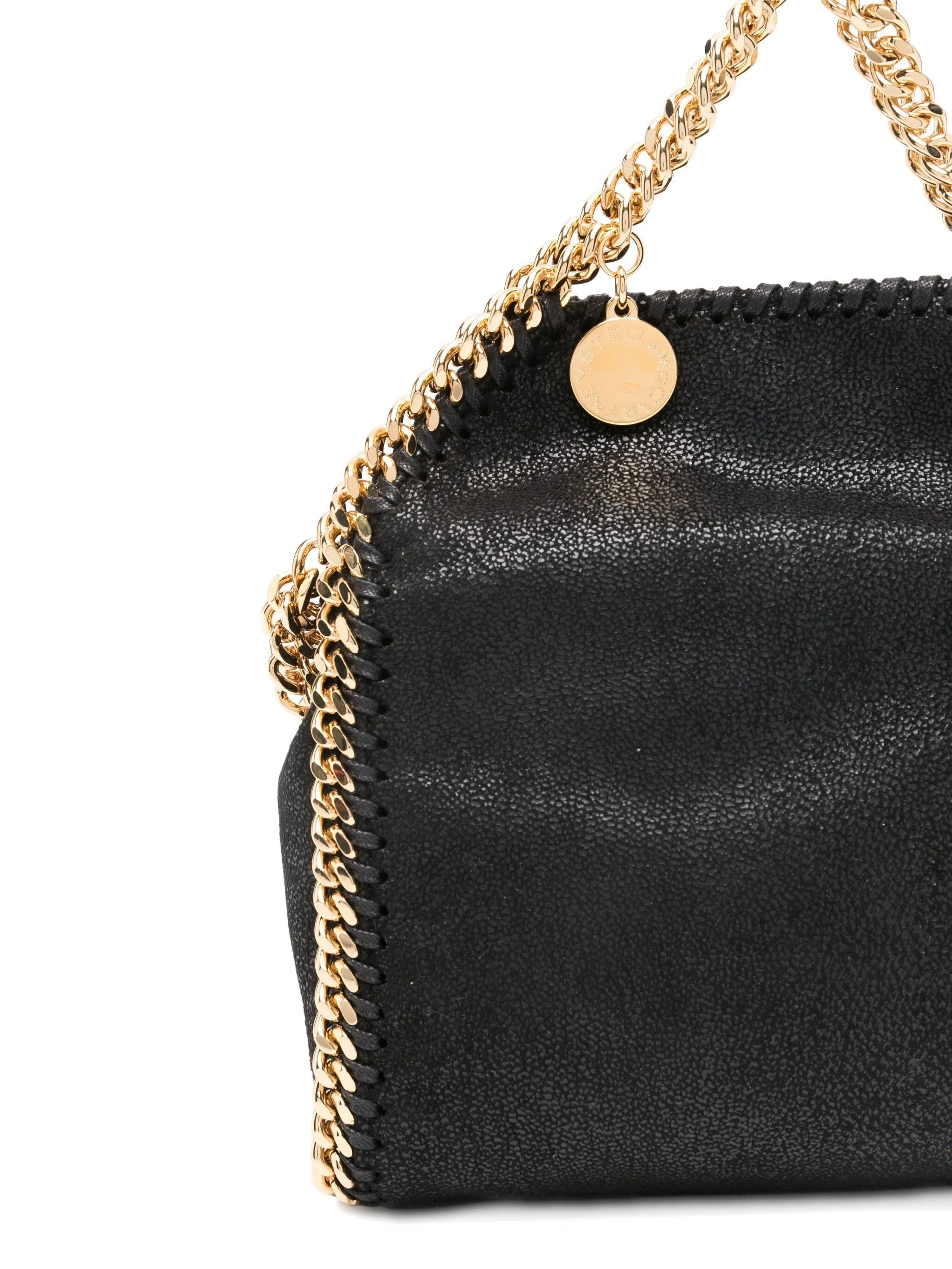 Textured Black Tiny Bag With Chain Trim