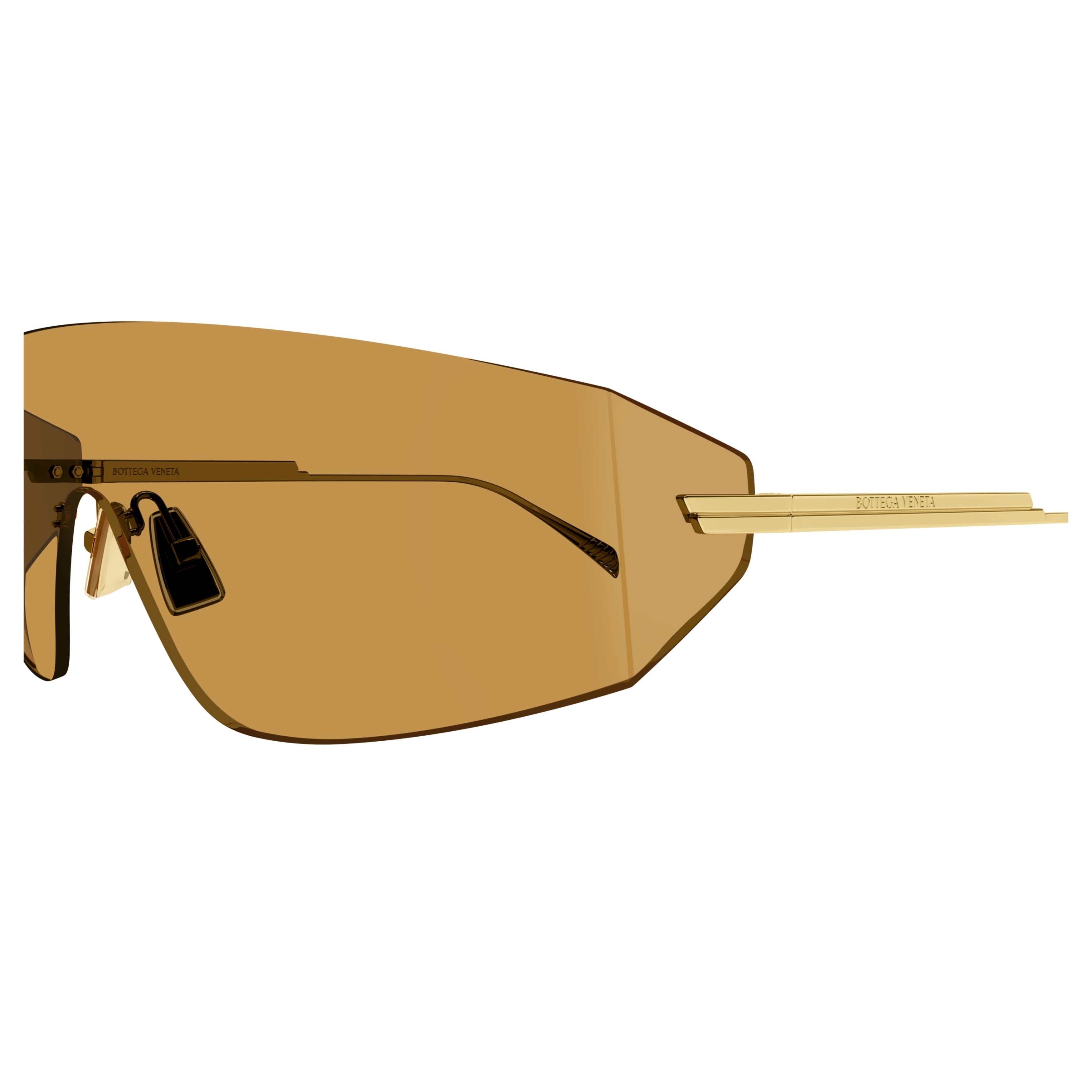 Bv1299s Shield-Style Sunglasses with Gold-Tone Temples