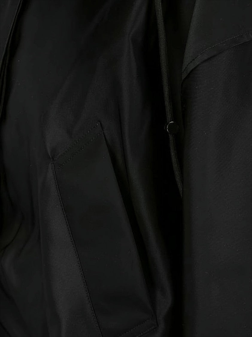 Cropped Black Polyamide Jacket with Structured Collar