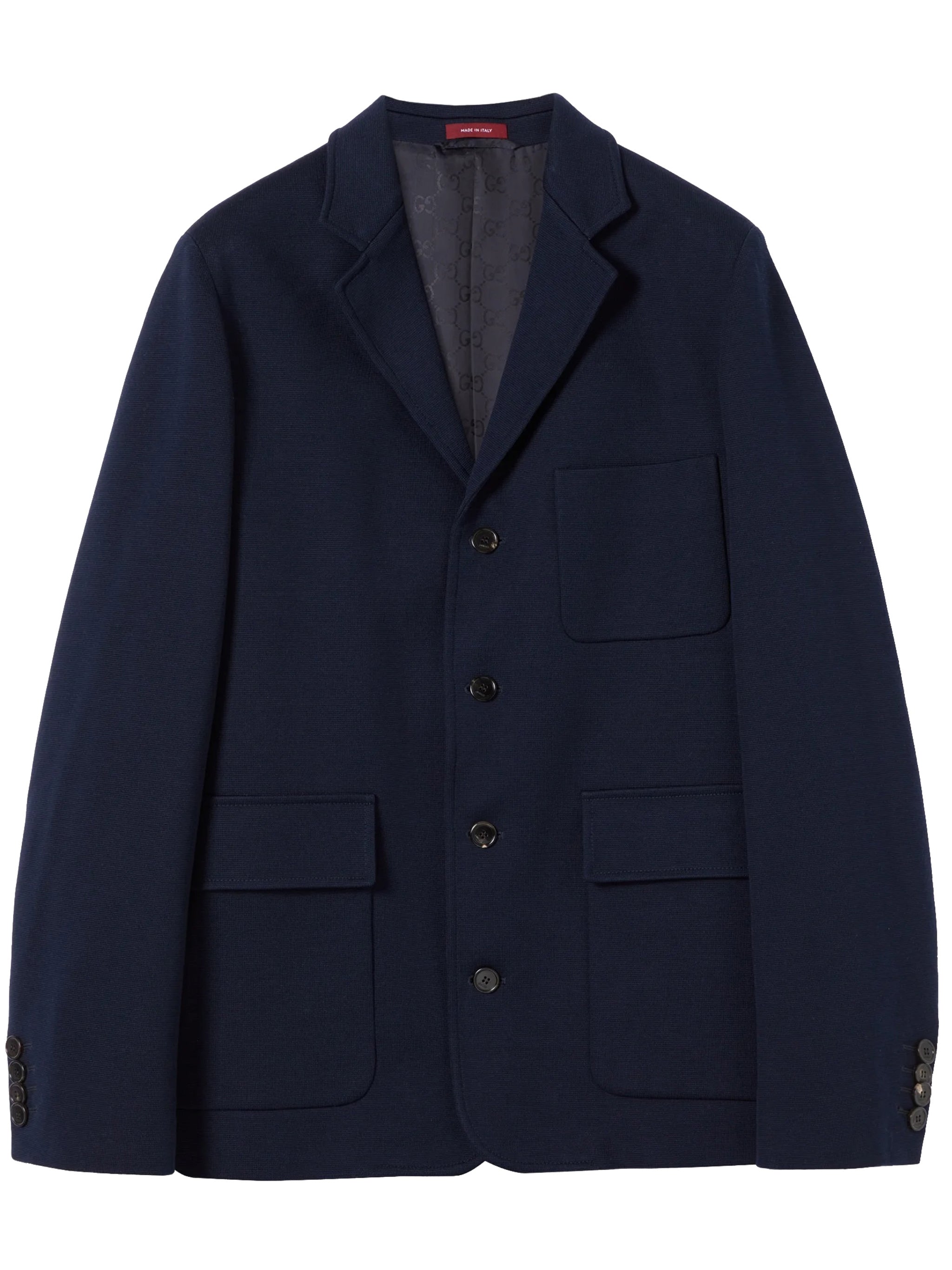 Navy Tailored Notch Lapel Casual Jacket