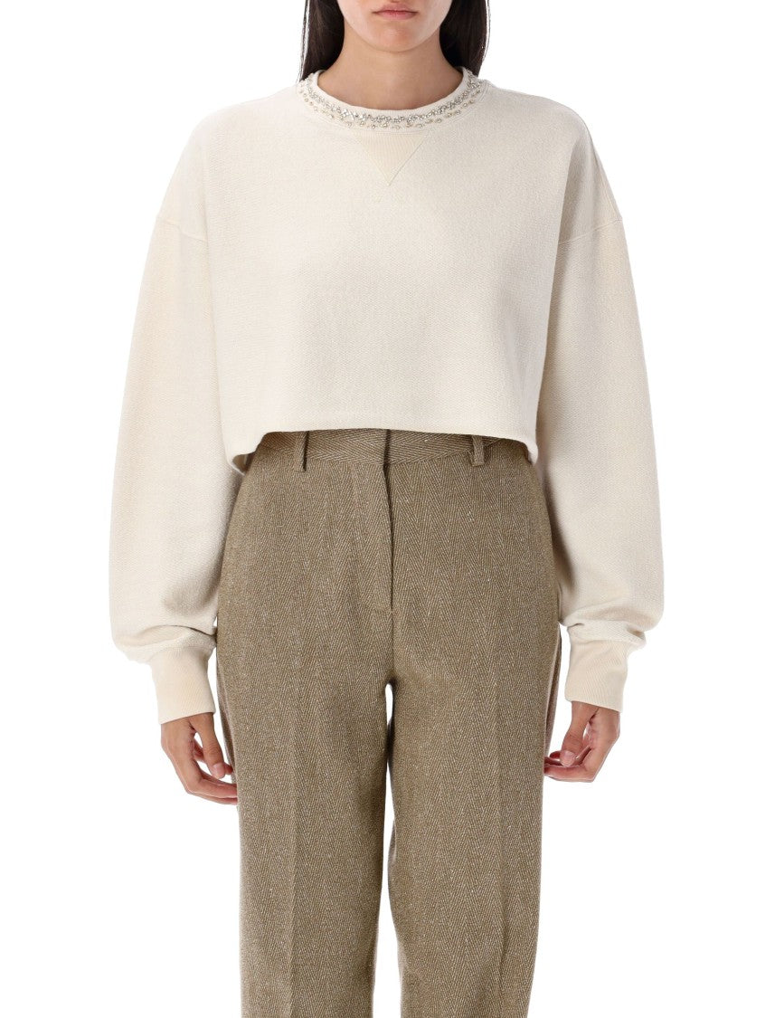 Crystals Cropped Sweatshirt