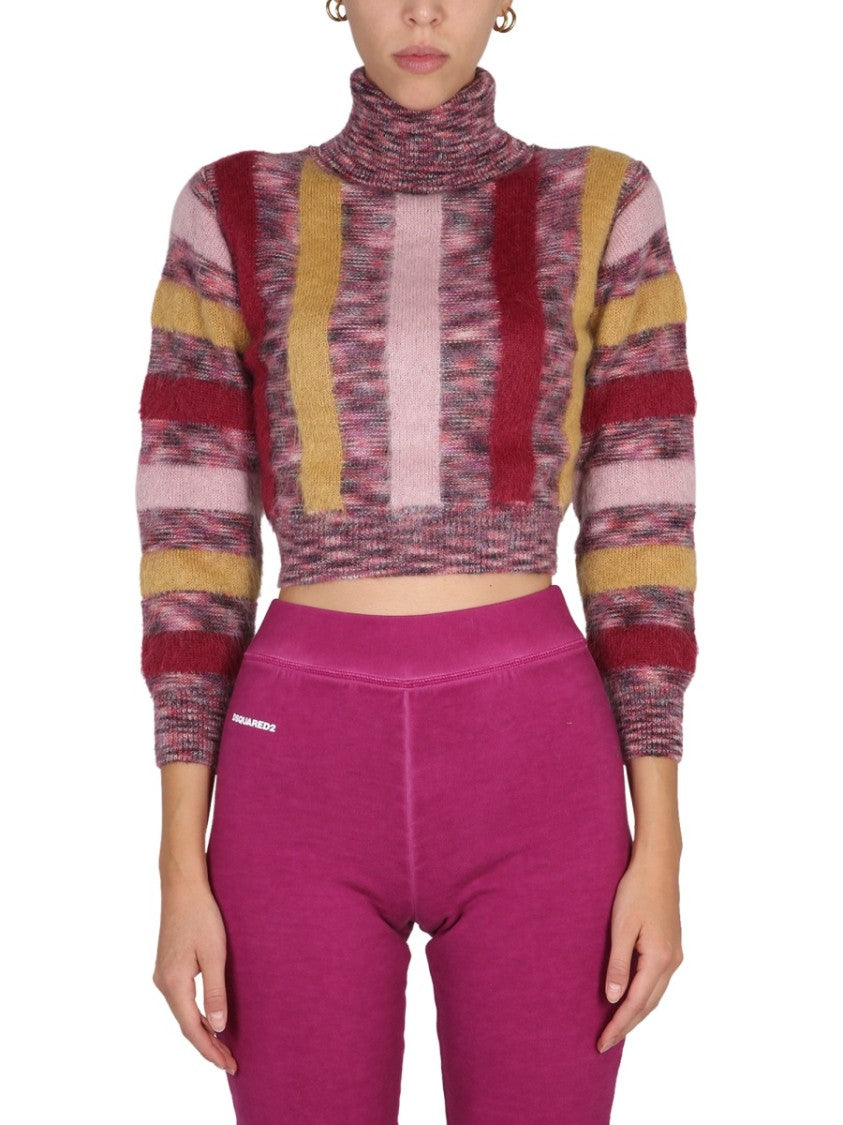 High Neck Cropped Shirt