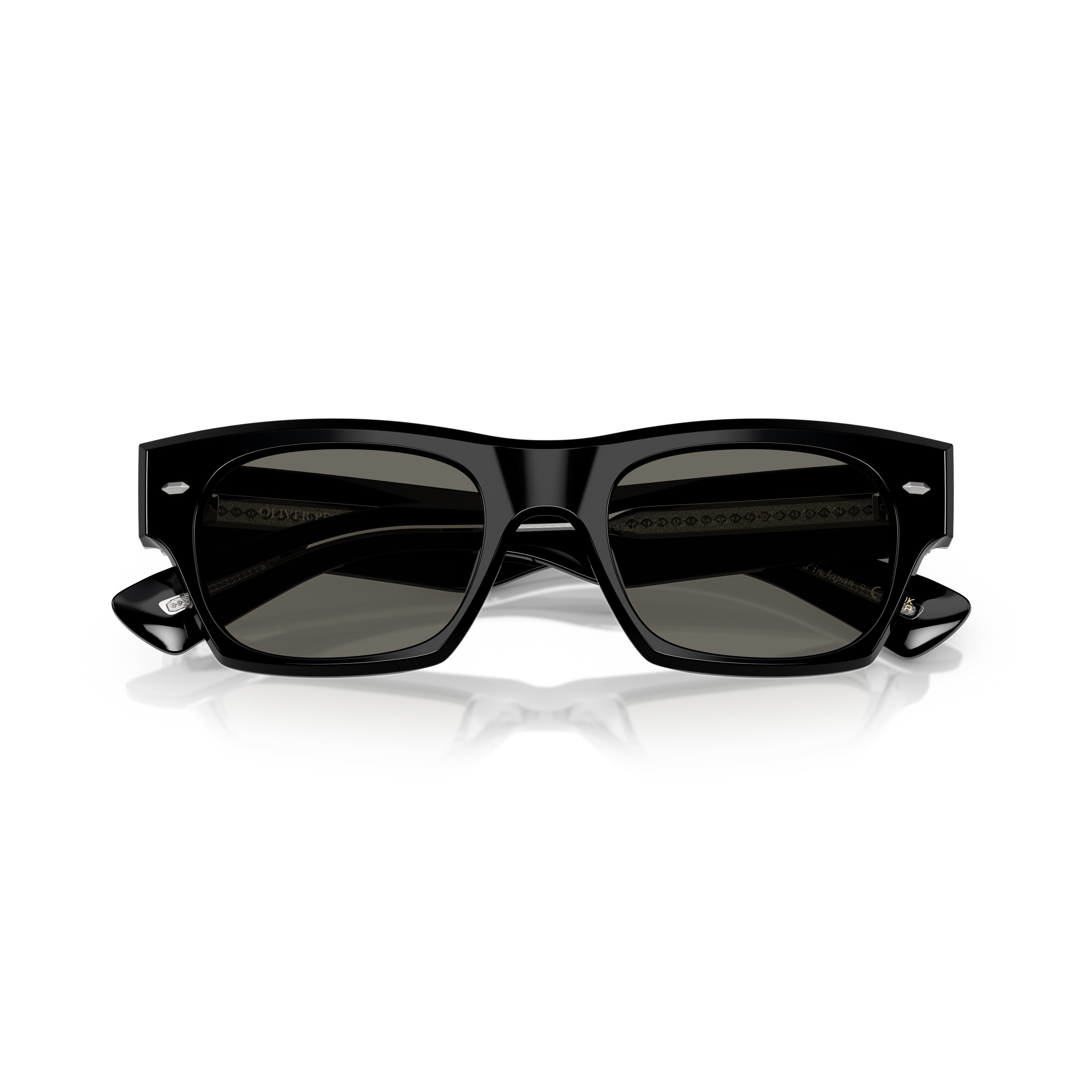 0ov5514su Bold Rectangular Black Acetate Sunglasses