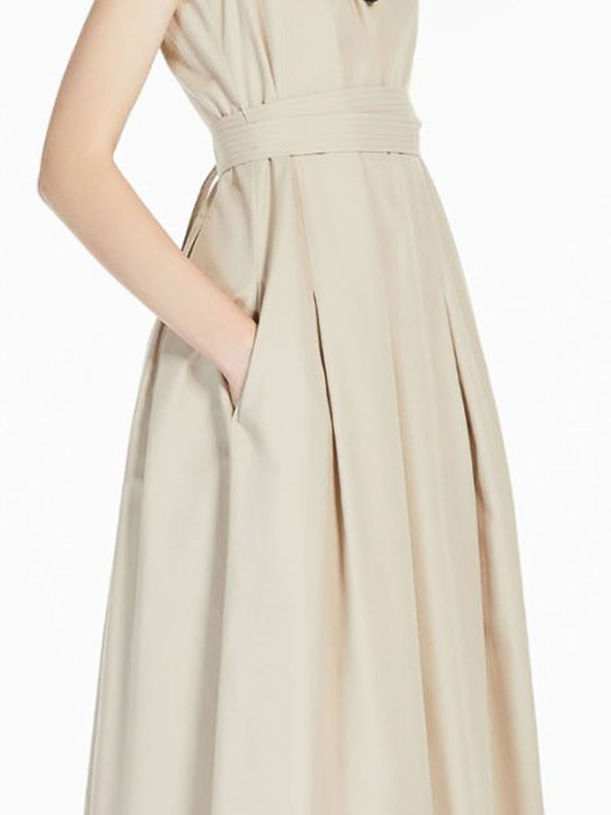 Sleeveless Midi Dress with Fitted Waist