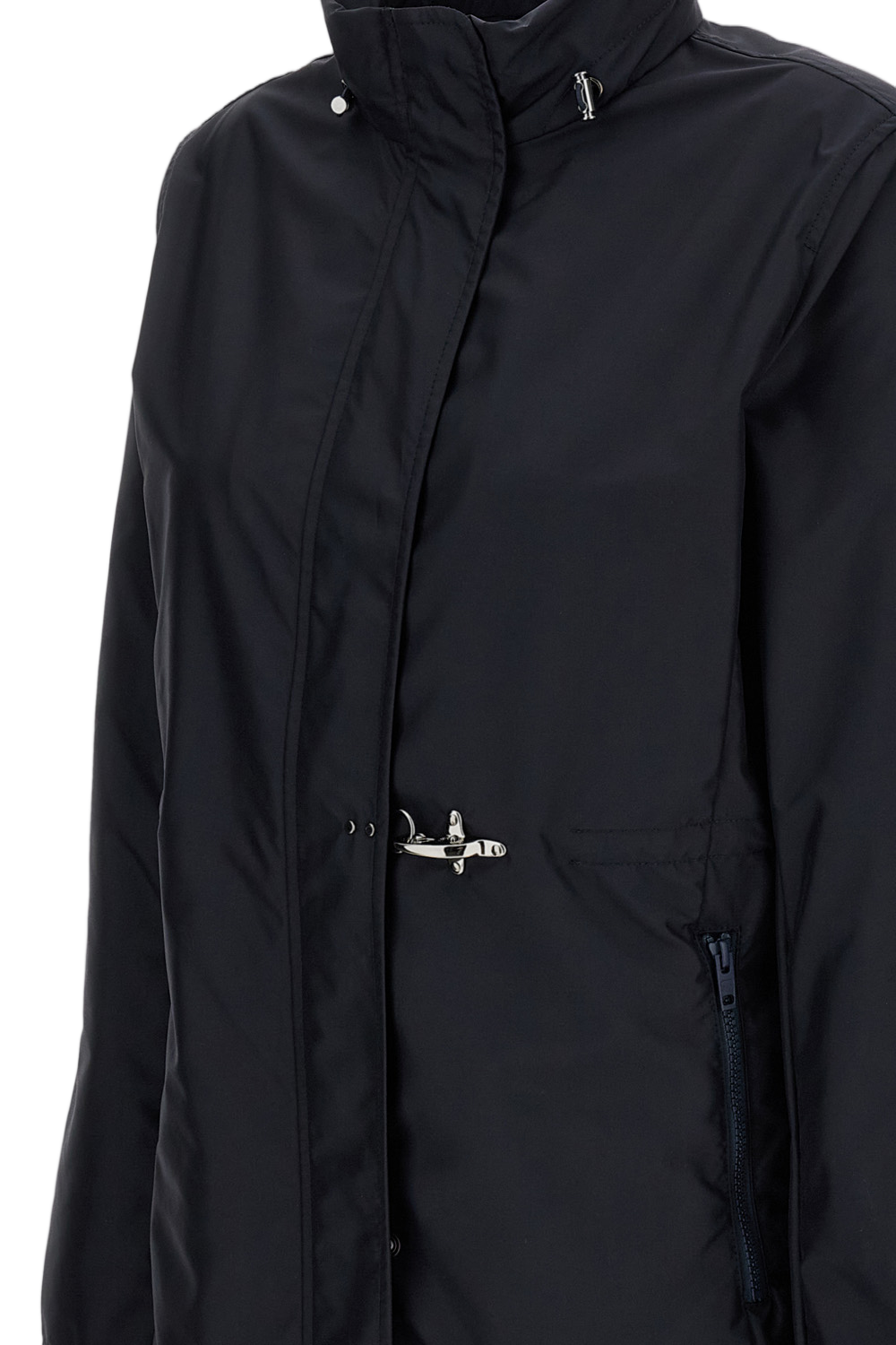 Technical Poplin Virginia Overcoat with Adjustable Drawstring