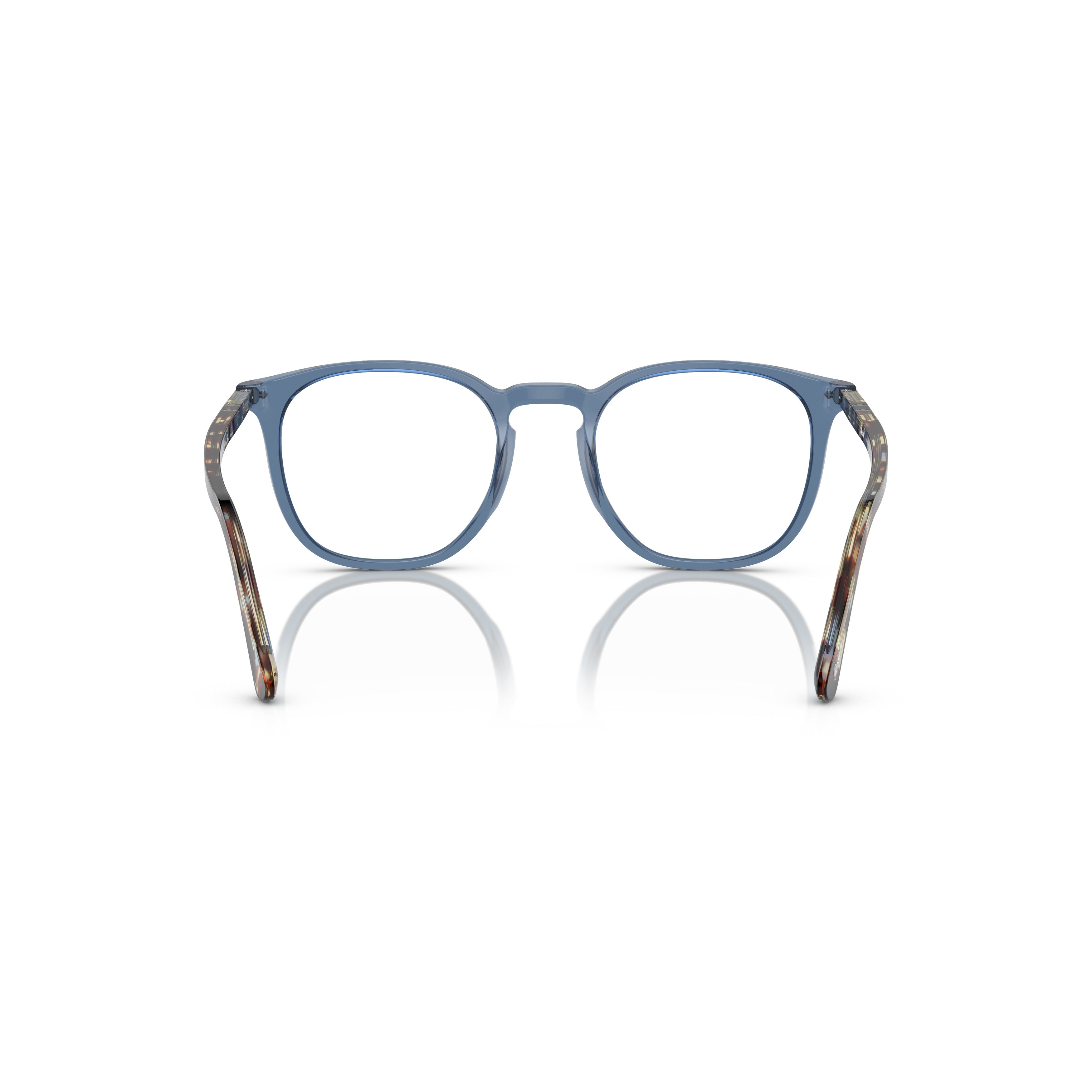 0po3318v Rounded Square Eyeglasses with Translucent Blue Front