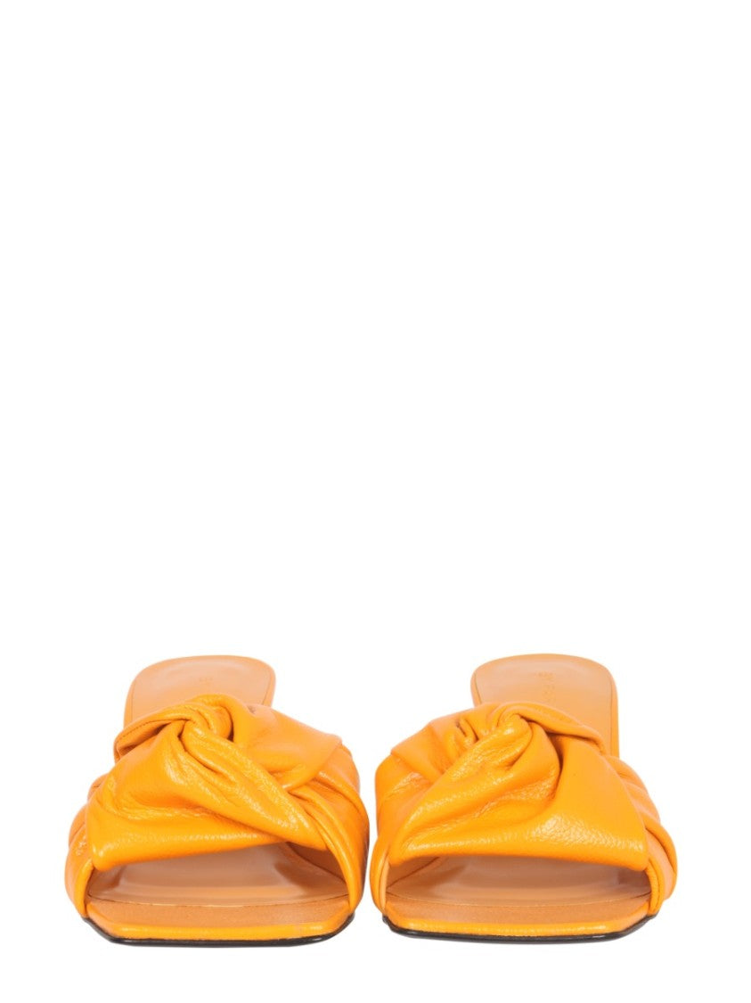 Leather Sandals With Twisted Knot Detail