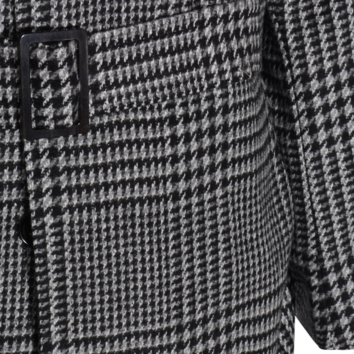 Grey And Black Wool Coat