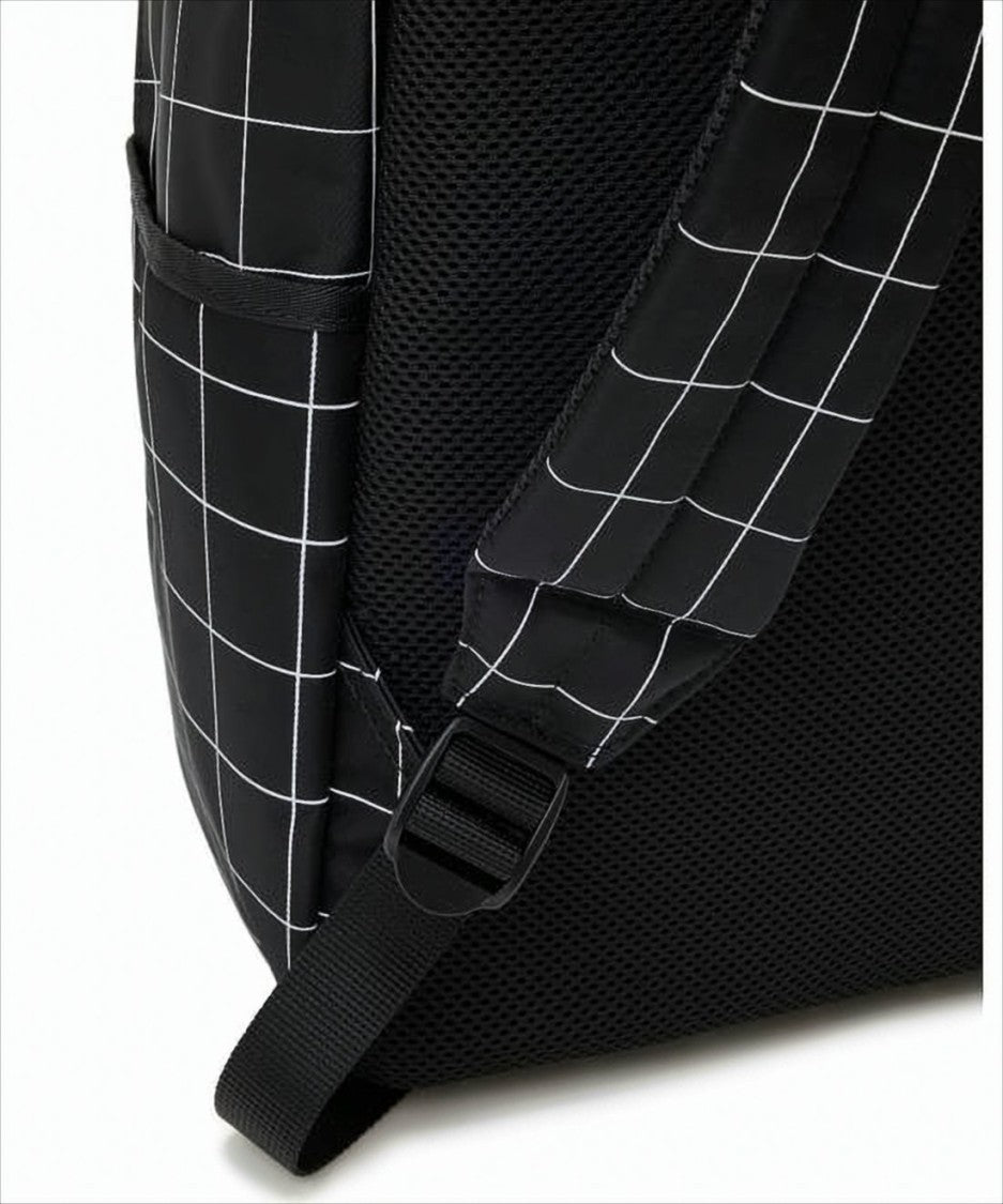 Grid-Pattern Nylon Backpack With Padded Straps