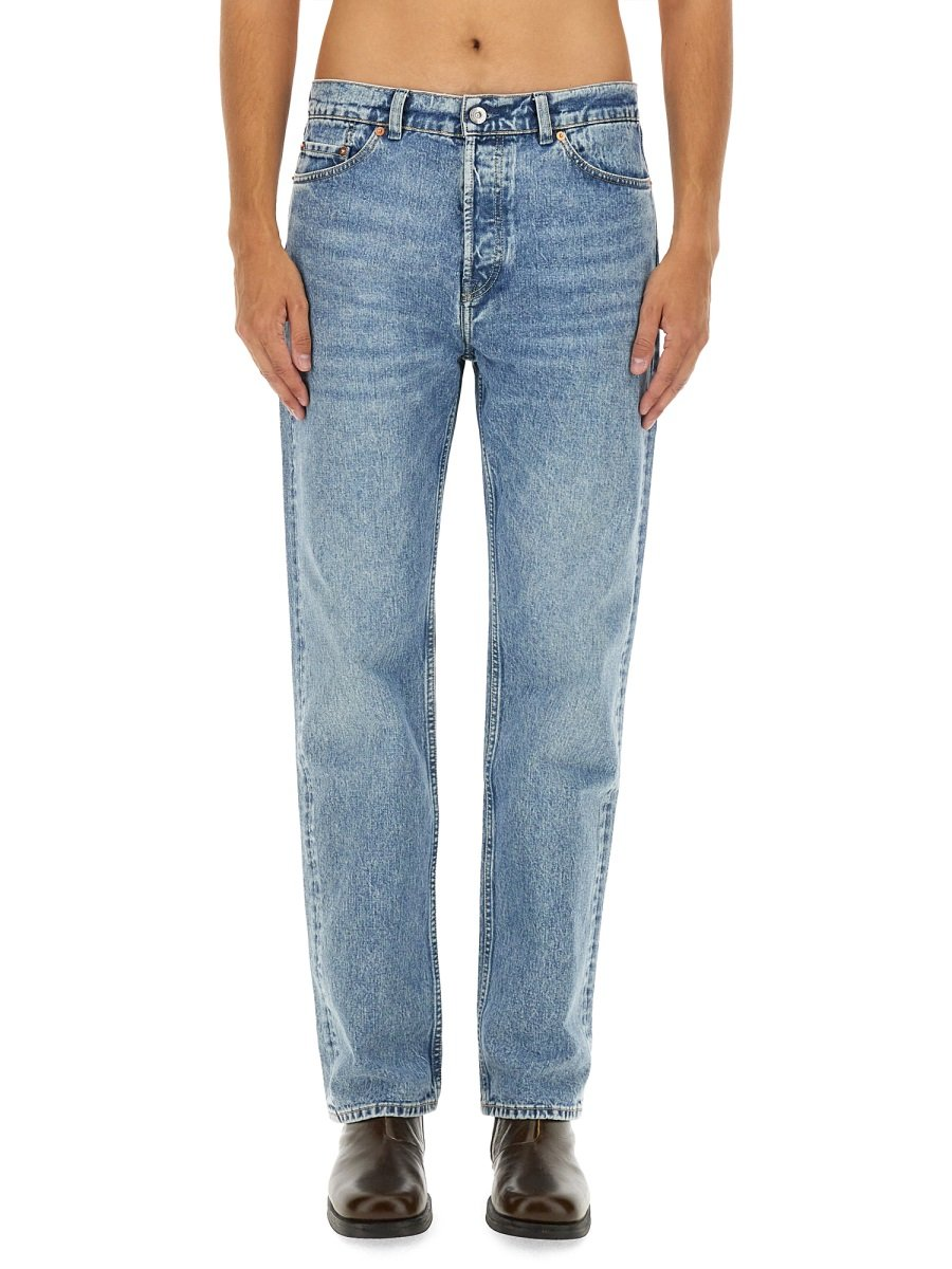 Light Blue Straight-Leg Denim Pants