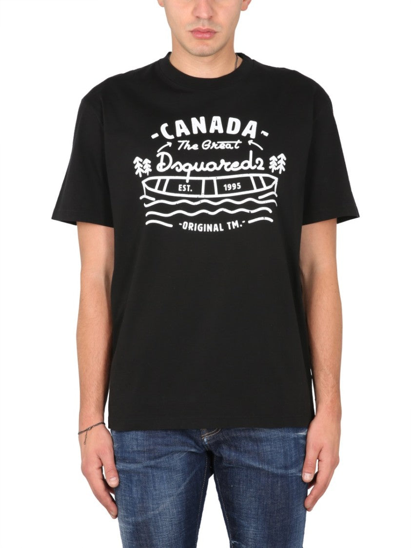 Vintage Design Front Logo Print T-Shirt