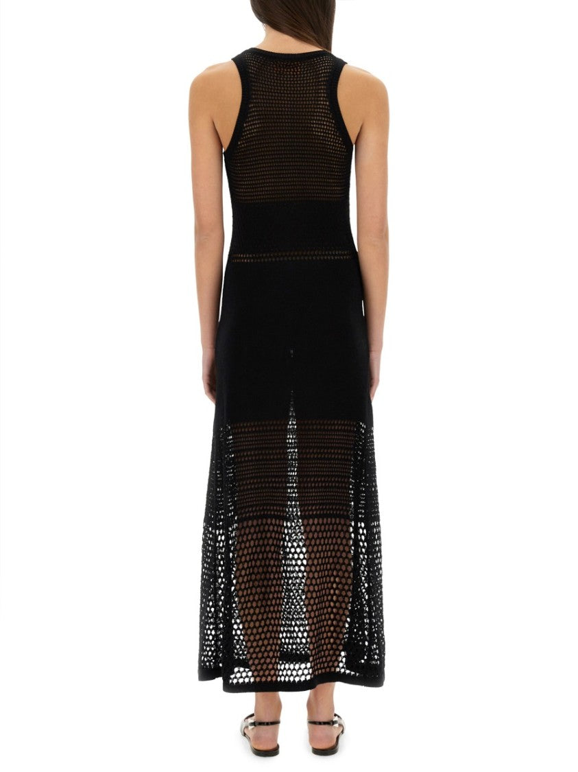 Open-Knit Maxi Dress With Signature Logo