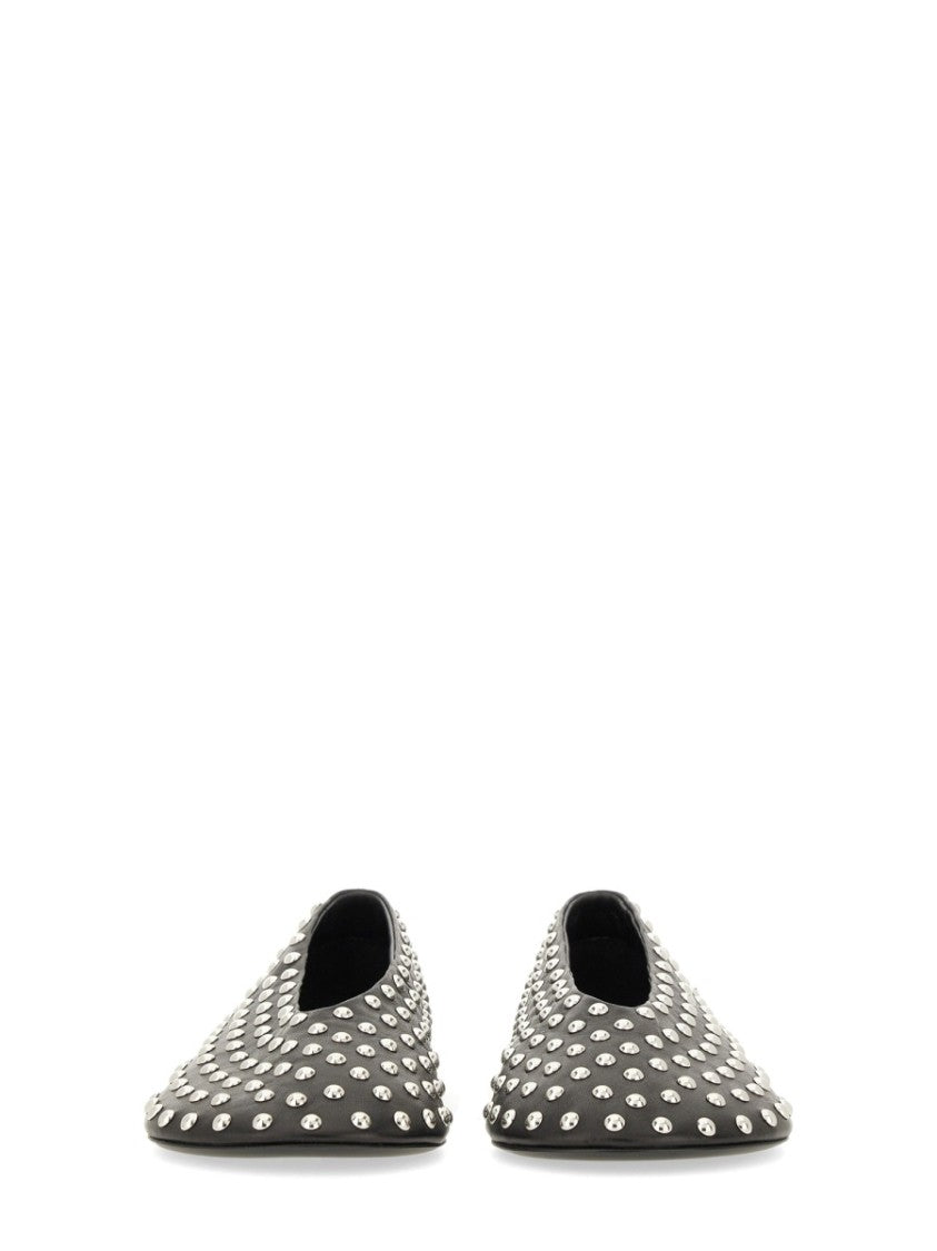 Nappa Ballerina Flats With Metallic Studs