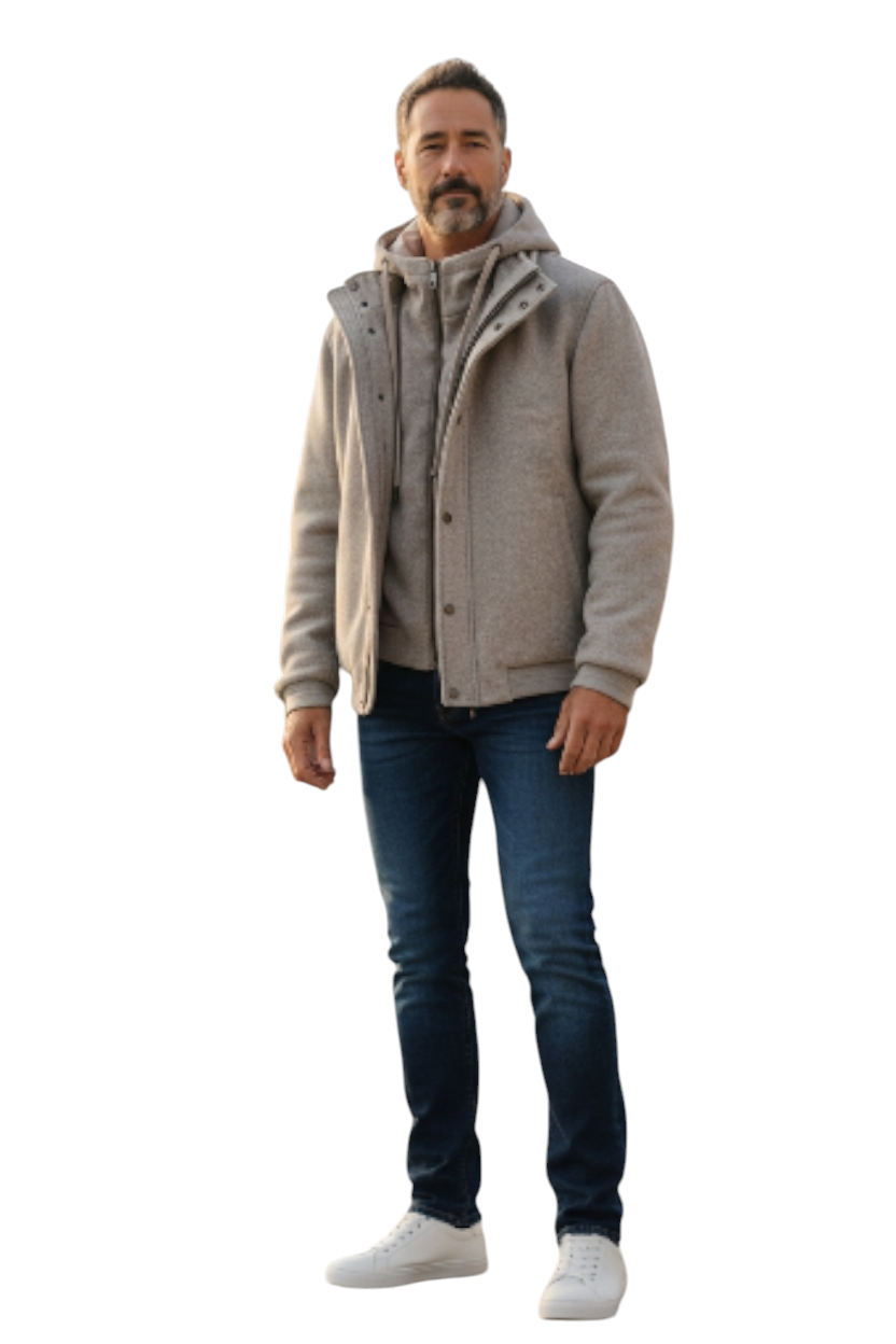 Convertible Jacket With Removable Hood