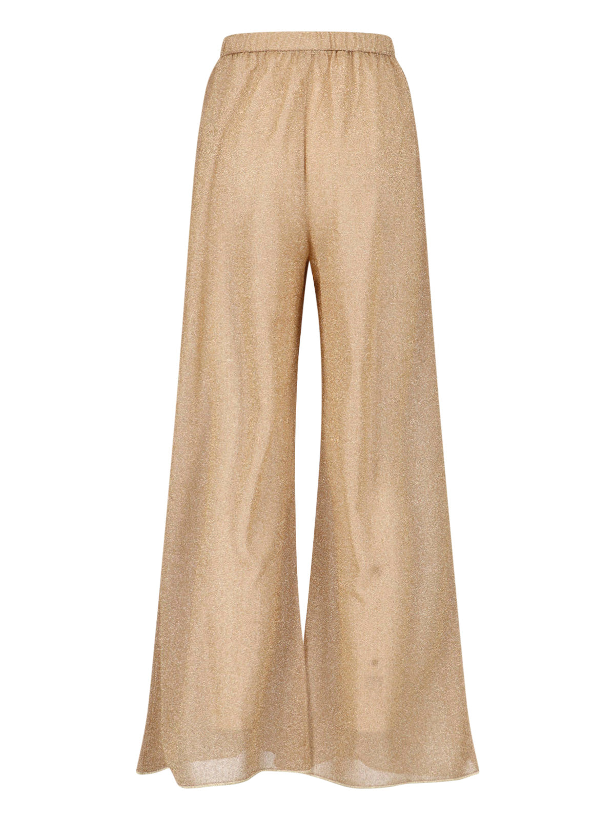 Gold Lumière Metallic Wide-Leg Sheer Pants