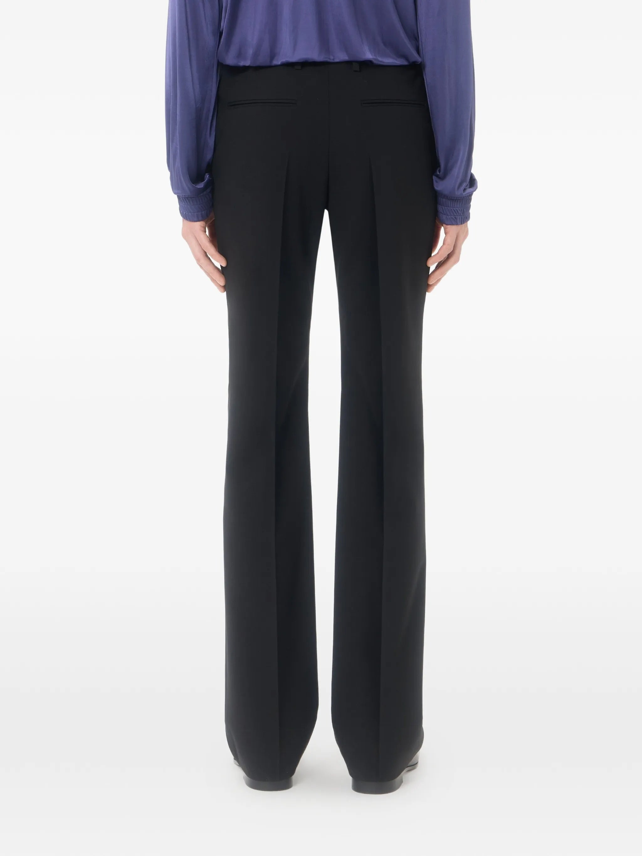 Black Formalwear Straight-Leg Wool Pants