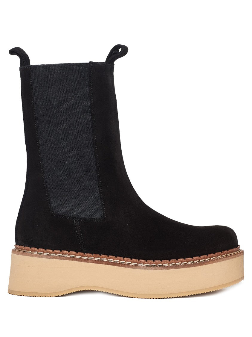 Black Suede Chelsea Ankle Boots