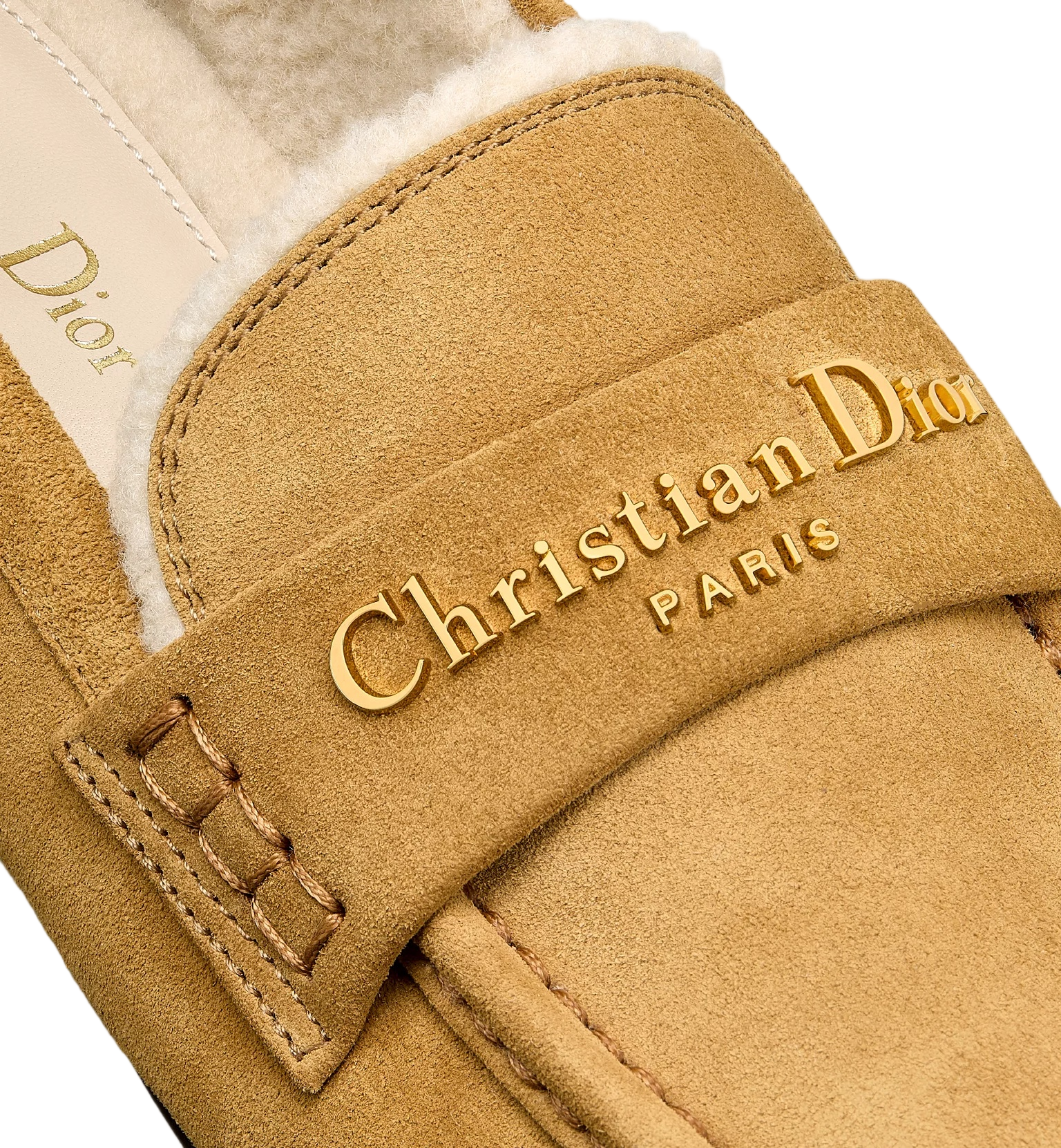 Tan Classic Suede Shearling Lined Loafers