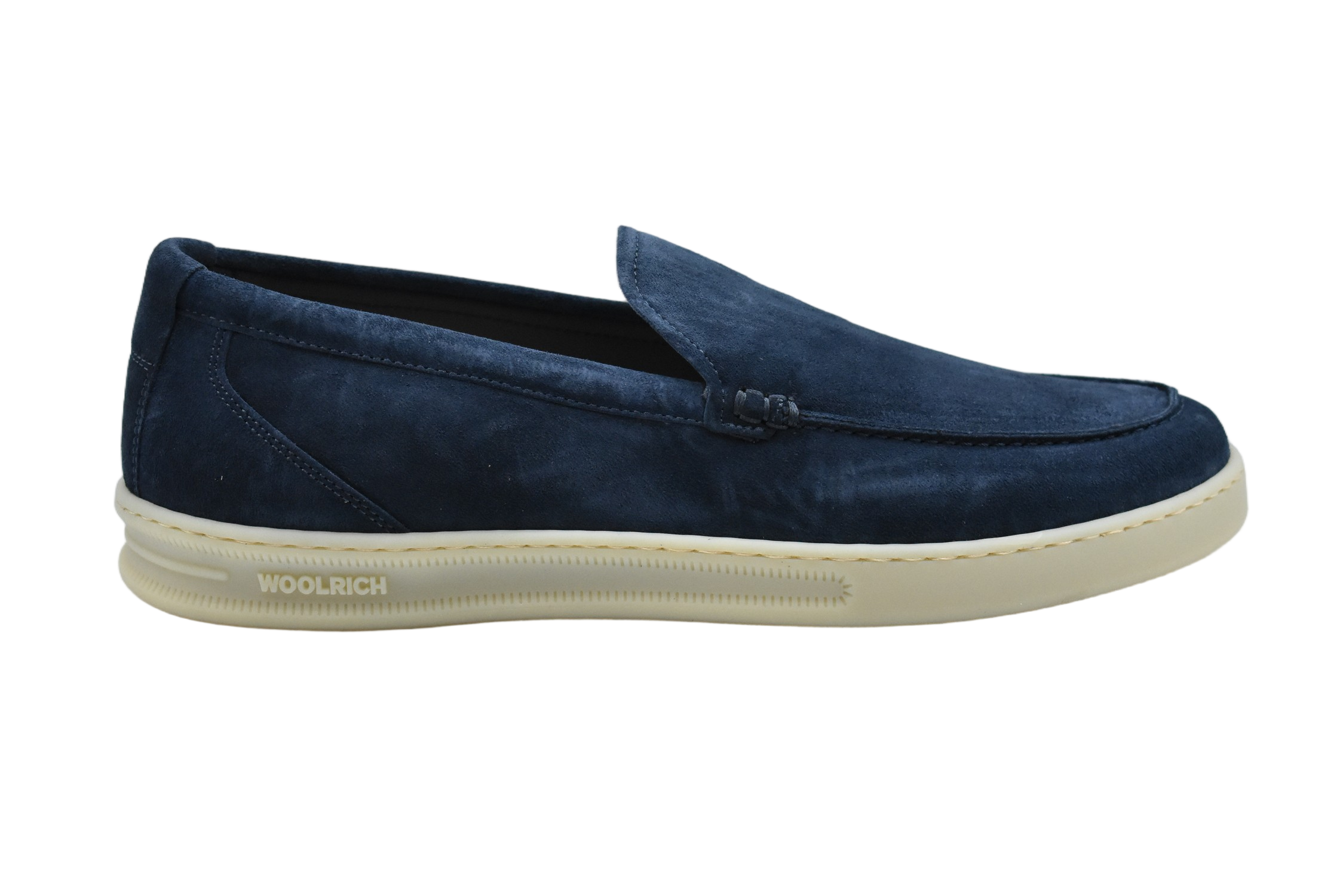 Deep Blue Slip-On Loafers With Contrasting Sole