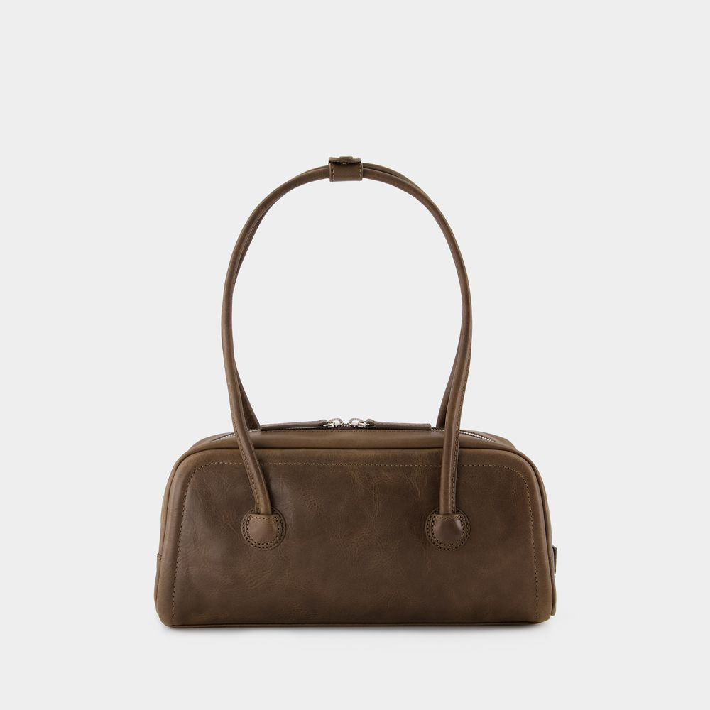 Soft Baguette Shoulder Bag - Leather - Brown