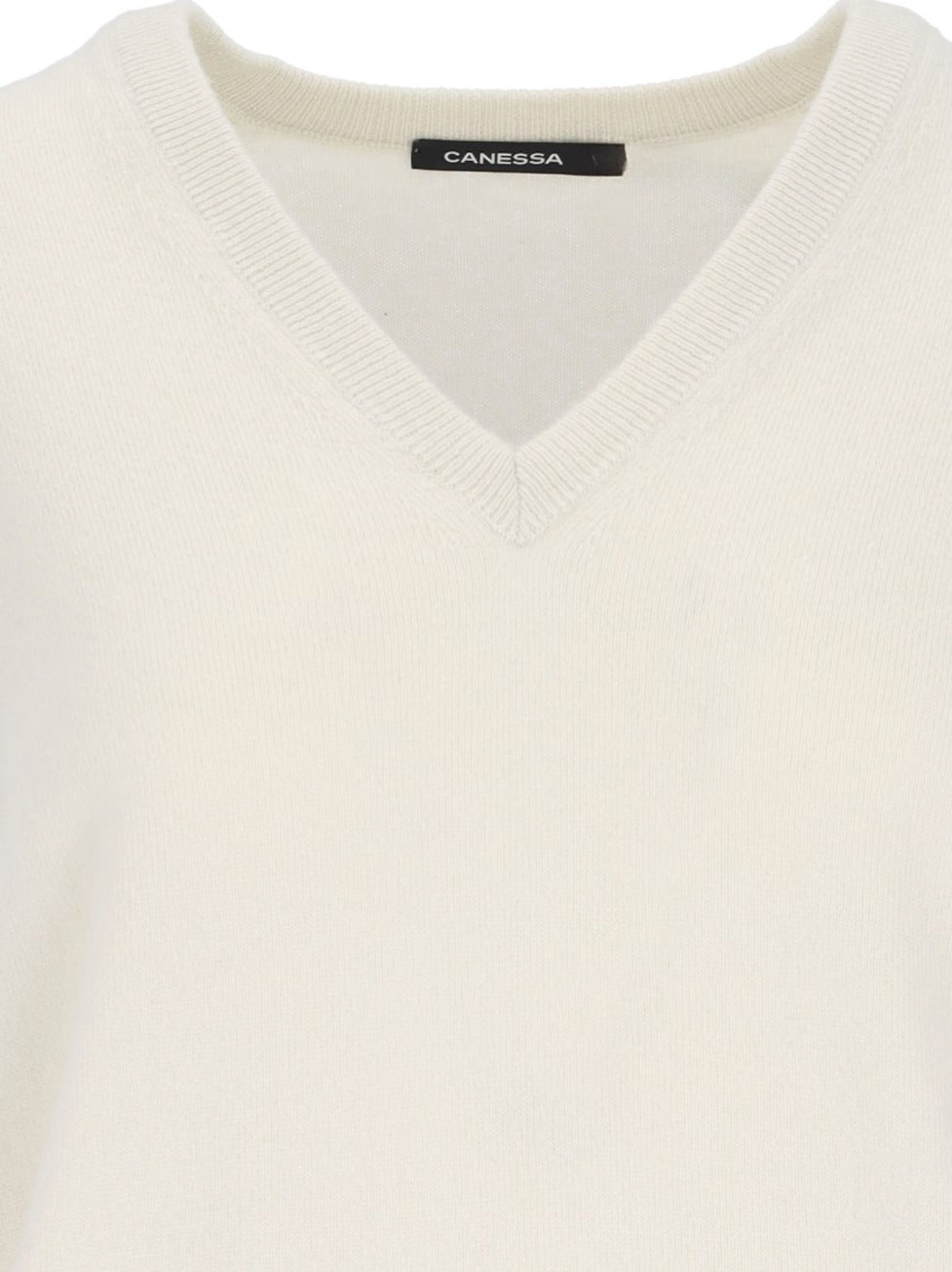 V-Neck Sweater In Cream Cashmere
