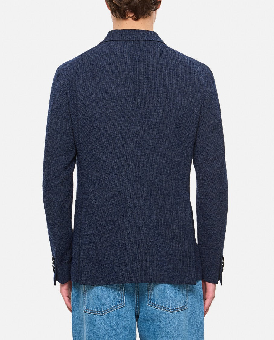 Single-Breasted Blue Jacket With Tailored Fit
