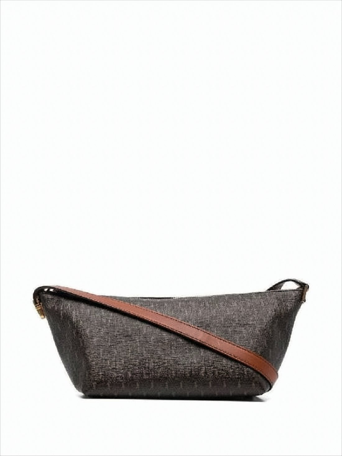 Structured Monogram Crossbody Bag with Gold-tone Hardware