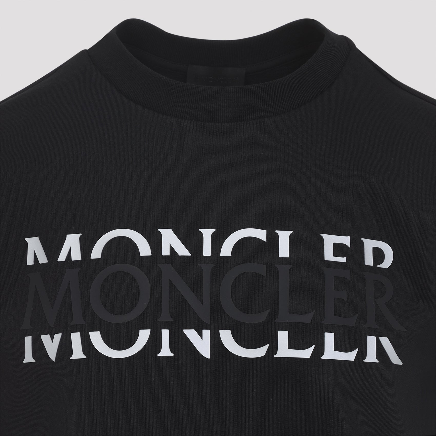 Layered Logo Print Black Long Sleeve Sweatshirt
