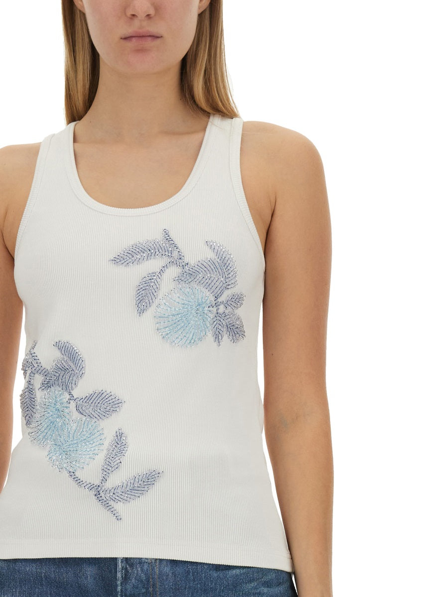 Intricate Embroidered Slim Fit Cotton Top