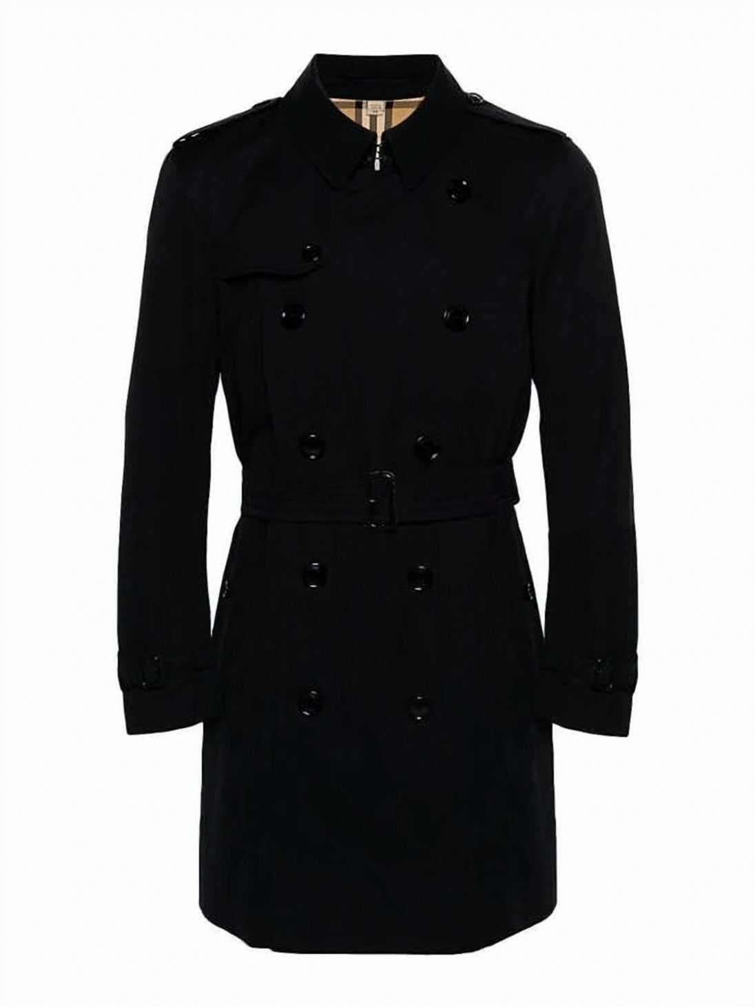 Mid-Length Double-Breasted Trench Coat