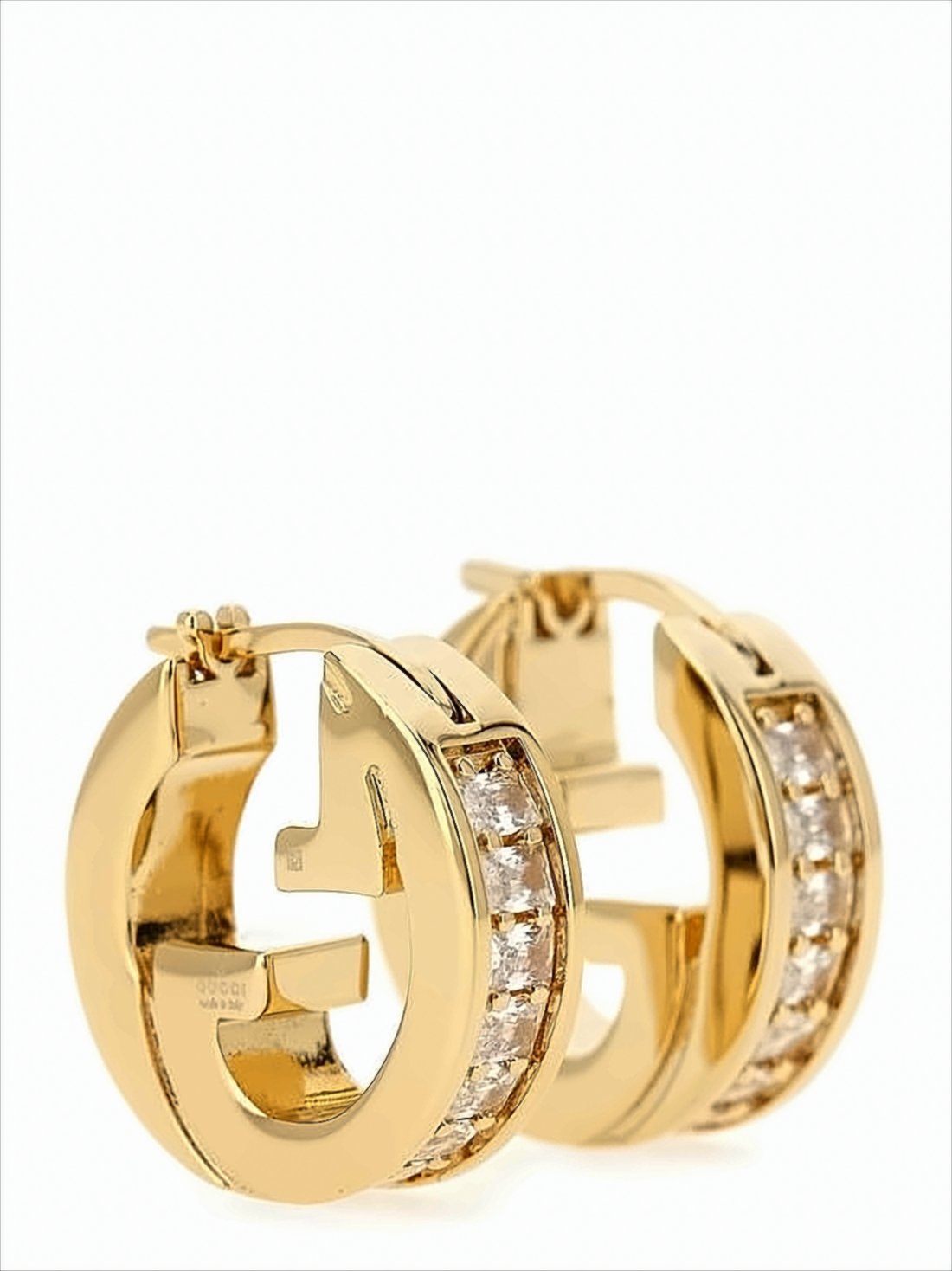 Polished Gold-Tone Hoop Earrings with Cut-Out Design