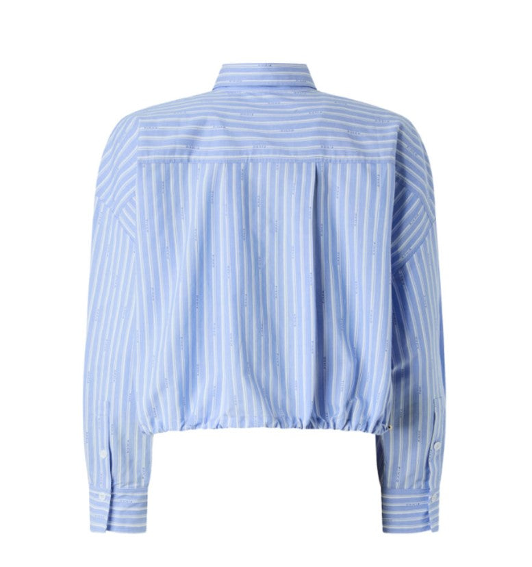 Cammie Cropped Striped Cotton Shirt